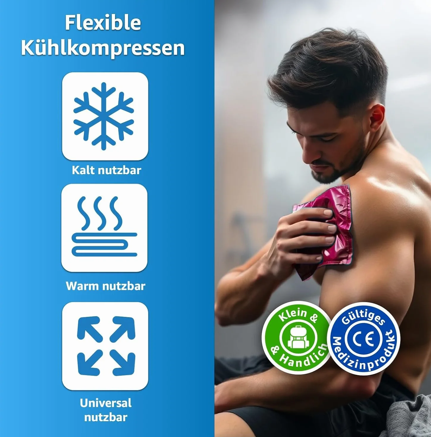 TK Gruppe Timo Kingler Set almohadillas refrigerantes gel frío 2x Rosa 29x12 cm