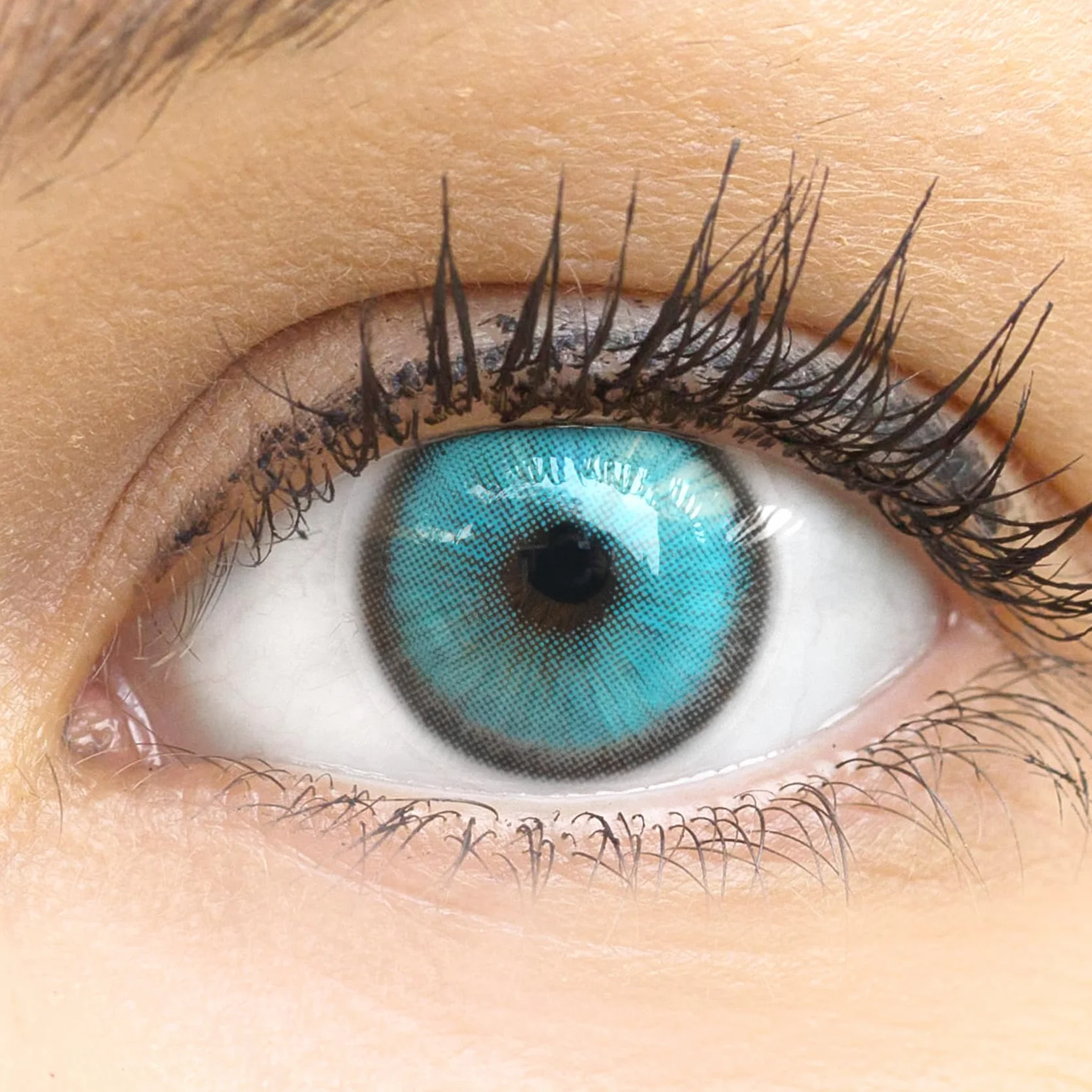 GLAMLENS lentillas de color bleu Barcelona Blue 1 par 90 Días Sin Graduación 0.00 dioptrías blandas silicona hidrogel