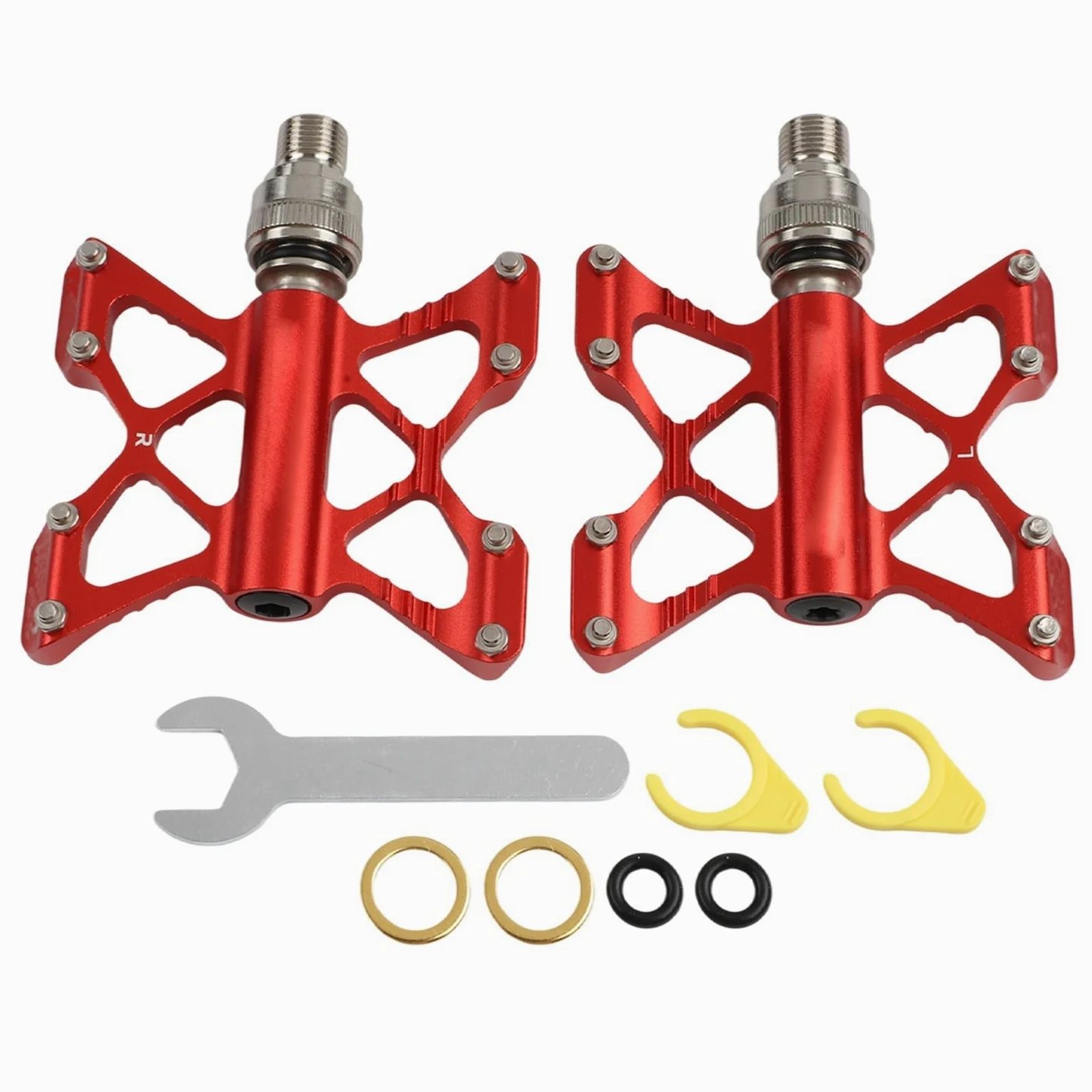 Pedales de liberación rápida con características antideslizantes para bicicletas plegables y de montaña Brompton de 9/16 pulgadas, diseño de aluminio