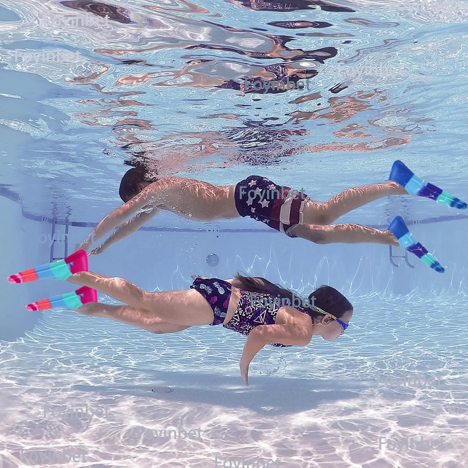 Aletas de natación para niños, aletas de entrenamiento de natación de hoja corta