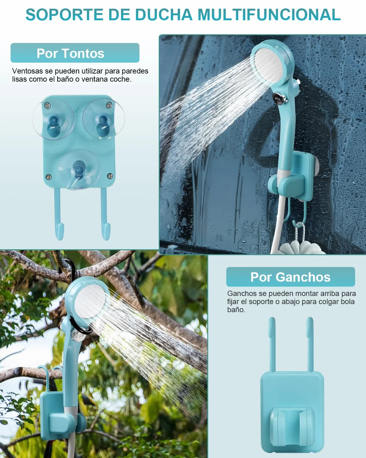 AUTOPkio Ducha Portatil Camping, Duchas Acampada Mejorada con Bomba IPX7 Impermeable & Batería 4500mAh Recargable para Senderismo, Lavado Autos, Baño Mascotas