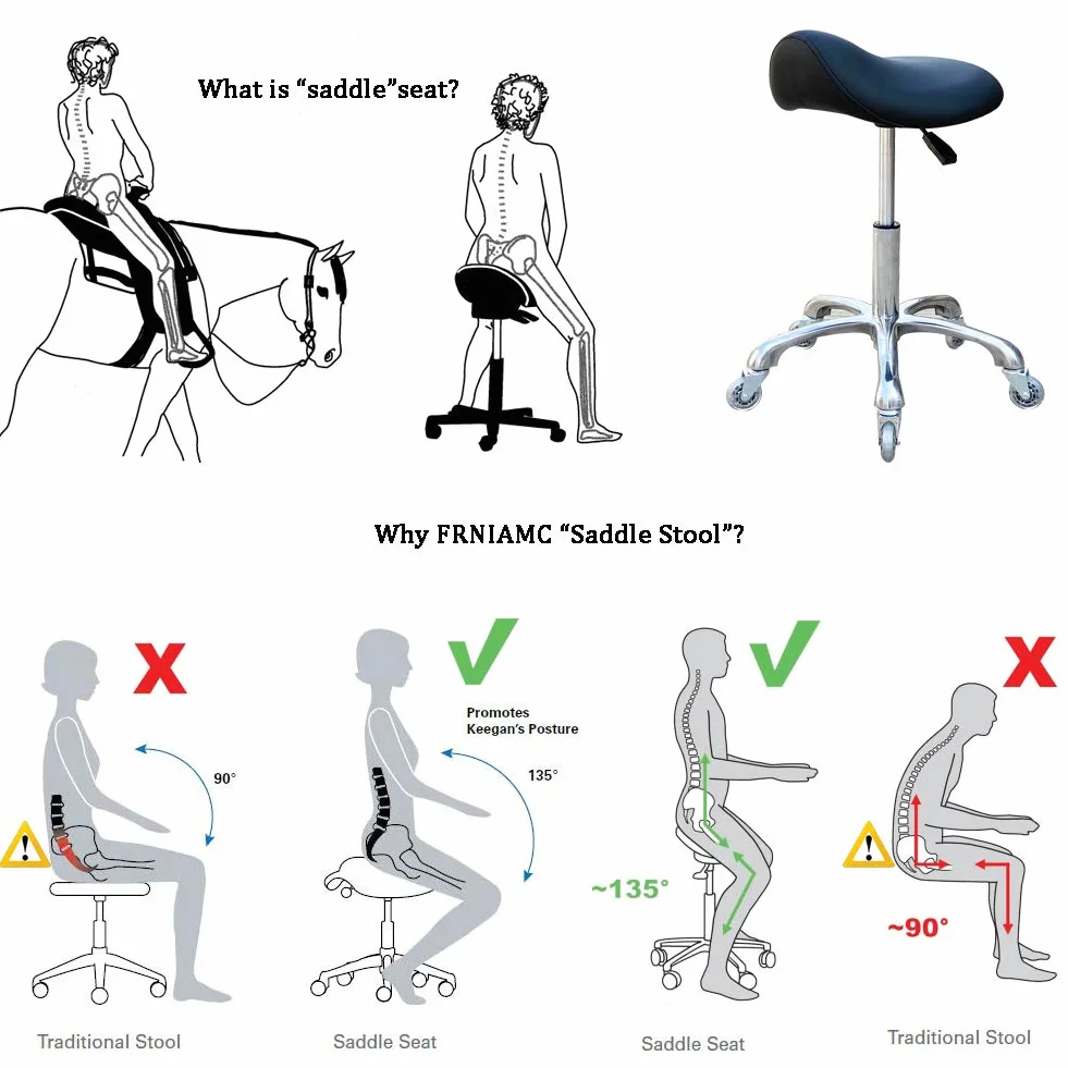 Taburete profesional giratorio con ruedas de altura ajustable ergonómico negro para clínica dentista