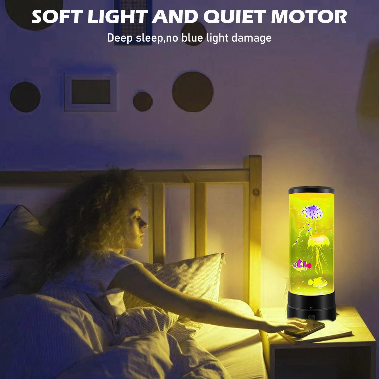 PORFOYO Lámpara de medusas lava 17 modos cambio color mando distancia luz nocturna acuario