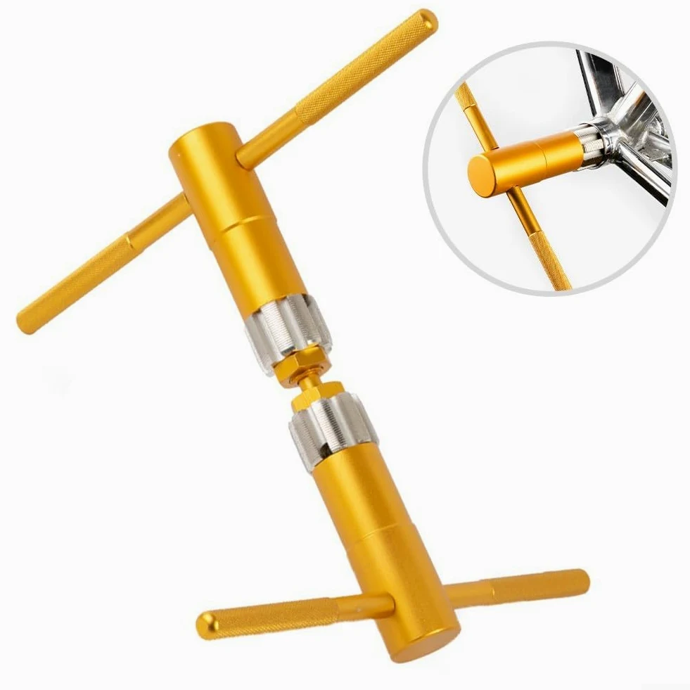 Juego de reparación de roscas BC1.37x24 para pedalier de bicicleta BC1.37x24 para marcos de acero, kit de mantenimiento de bicicleta HSS de 800 g, color amarillo