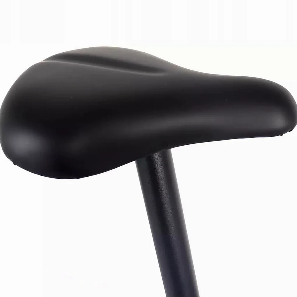 BAKAJI Bicicleta estática para fitness de casa con mango alto y asiento ajustable, bicicleta de gimnasio, spinning bike vertical con pantalla LCD y sensores cardíacos y calorías para entrenamiento de