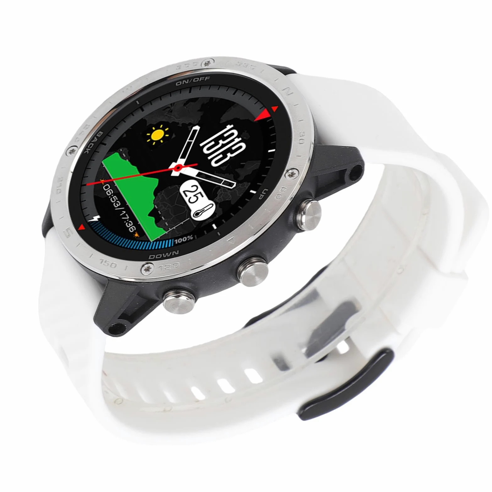 Reloj Inteligente de Buceo 50M |Rastreador de Ejercicios con Barómetro con Sensor de Profundidad, Pantalla de 1,3 Pulgadas para Nadar, Correr, Hombres y Mujeres Al Aire (White)