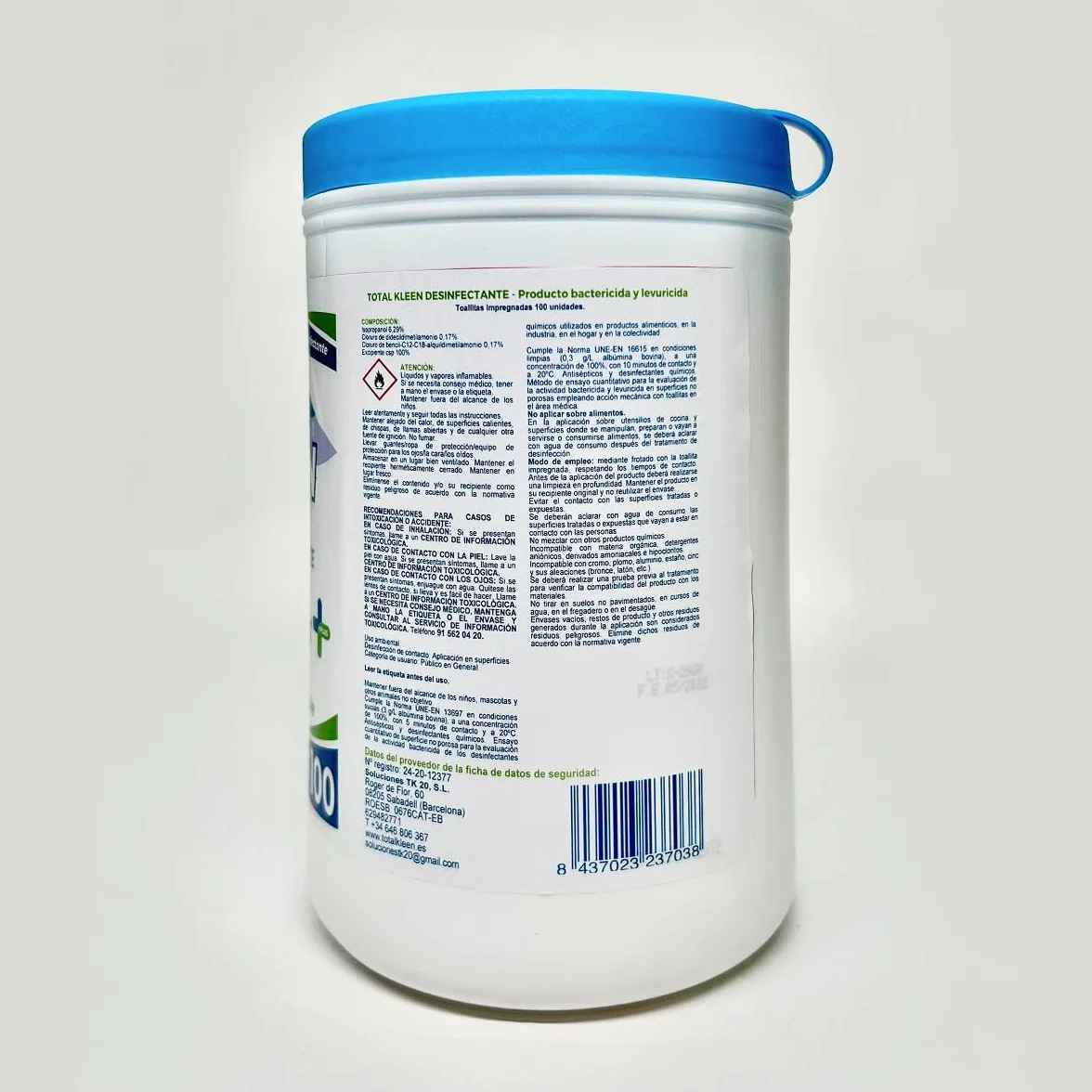 Total Kleen Toallitas de limpieza multiusos biodegradables 100 unidades desinfectantes