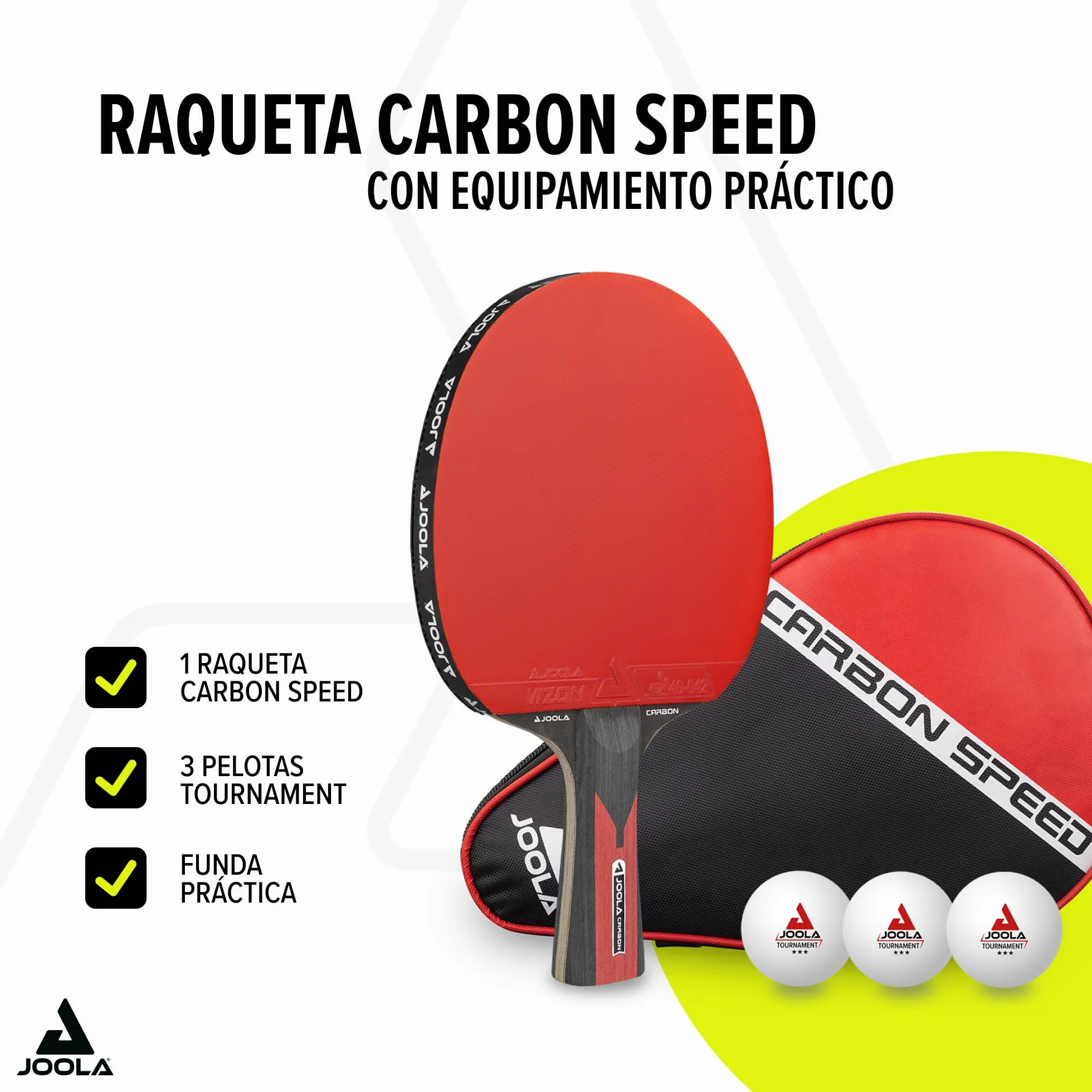 JOOLA Carbon Raqueta de Ping Pong Profesional, para Jugadores avanzados - Tecnología Carbowood