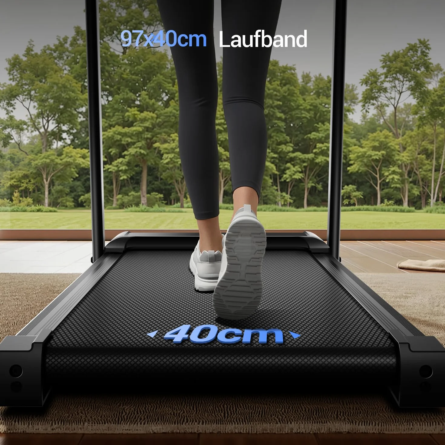 UMAY Cinta de Correr para el hogar, Plegable, 12 km/h, Cintas de Correr de 2,5 CV/1800 W con Monitor de frecuencia cardíaca, aplicación y Altavoz Bluetooth, Treadmill for Home con 12 programas de