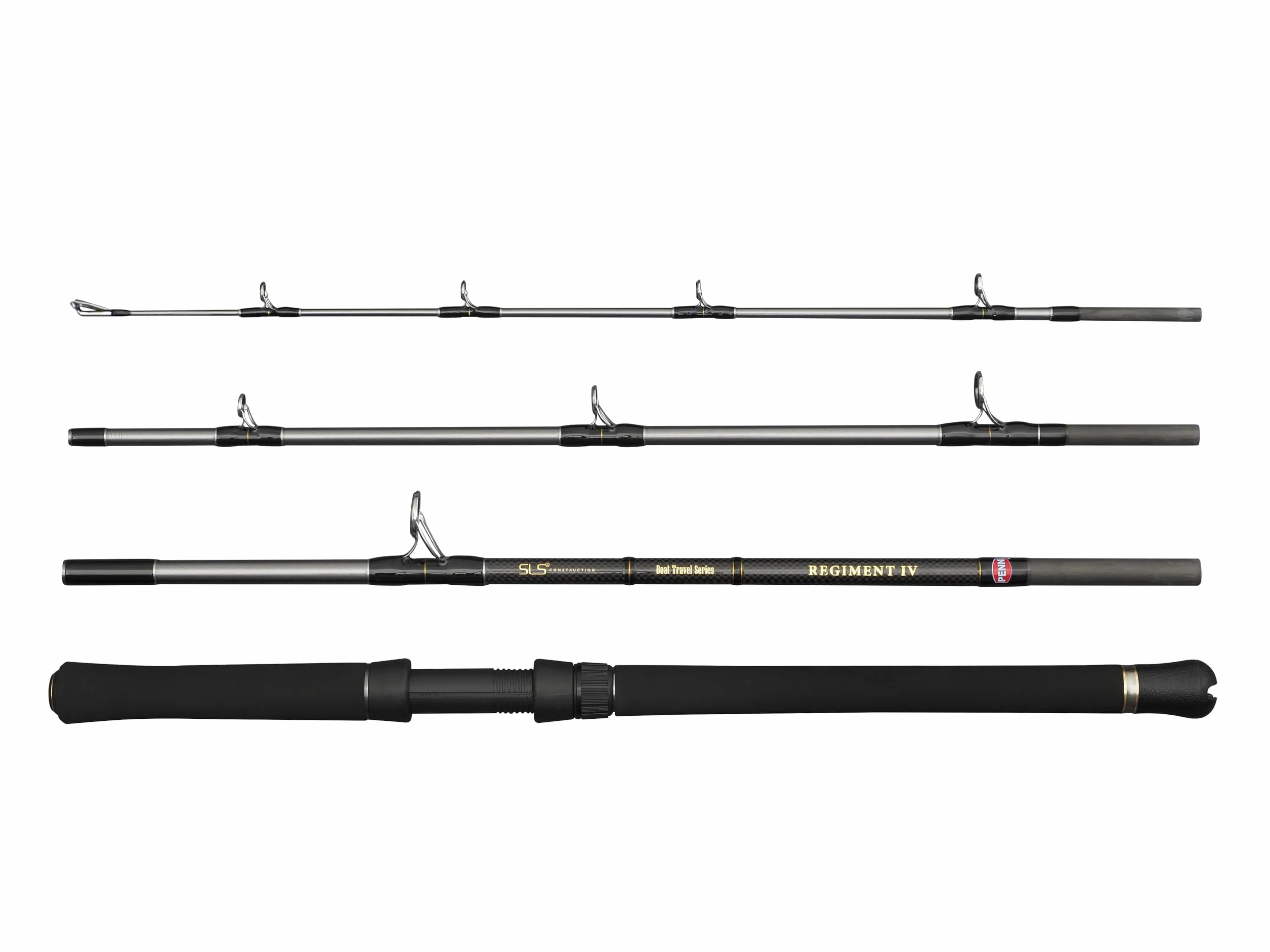 PENN Regiment IV Boat Travel Rod, Saltwater Fishing Rod for Cod, Eel, Bass, Pollock, Mackerel, Shark, Fast Ambidextrous Carbon