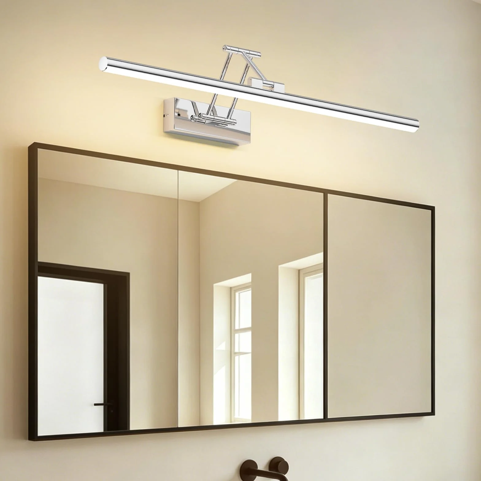 Klighten LED Lámpara de Espejo 60cm 20W 1500LM IP44 3000K Chrome