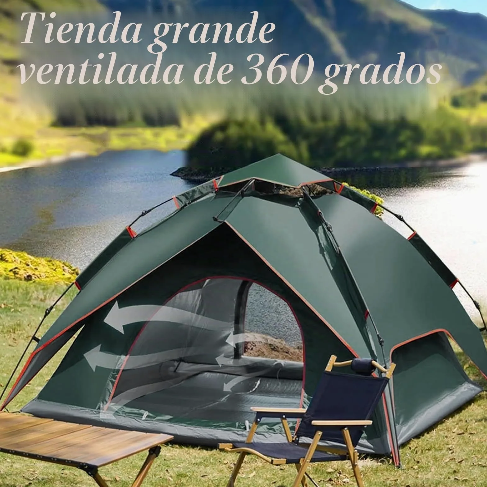 Tienda de campaña automática instantánea para 2-3 personas | Tienda de campaña impermeable y viento de doble capa, adecuada para senderismo y viajes familiares