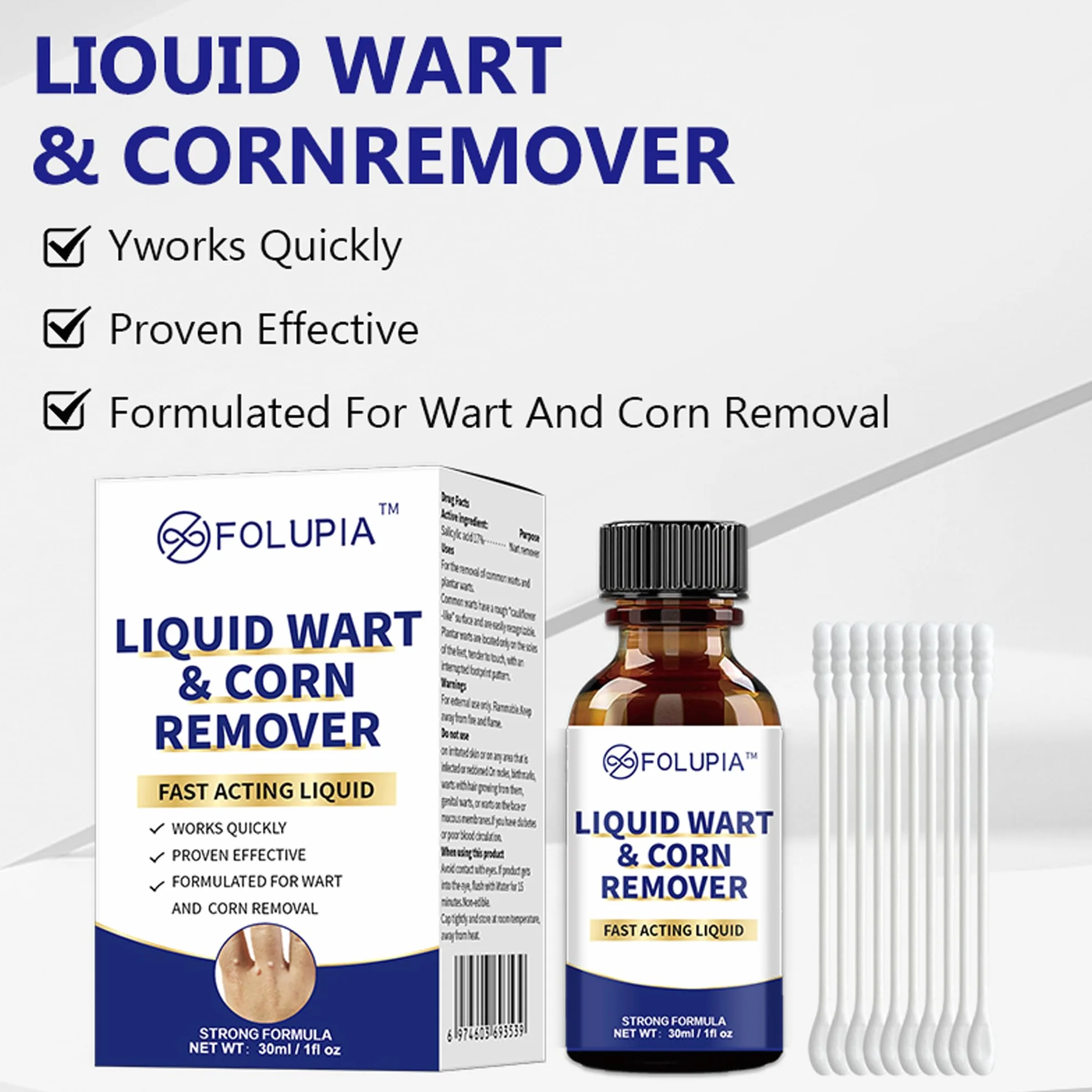 Eliminador de verrugas y lunares 30ml líquido para cuerpo y manos