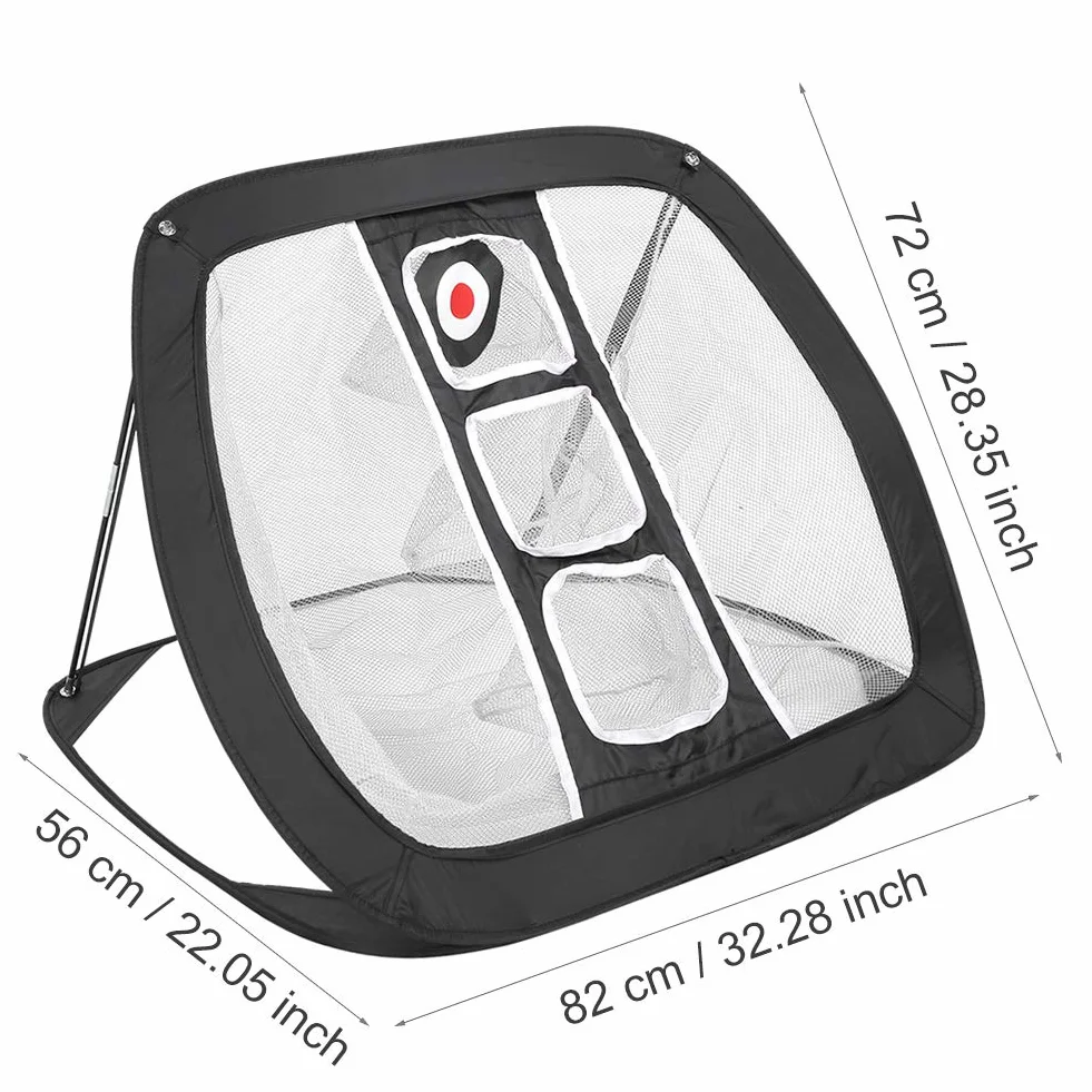 Red de práctica de Golf al aire libre, práctica de objetivo de tenis de Golf, red de golpeo de Golf portátil plegable para interior, equipo de entrenamiento, Red de objetivo de Golf(blanco + negro)