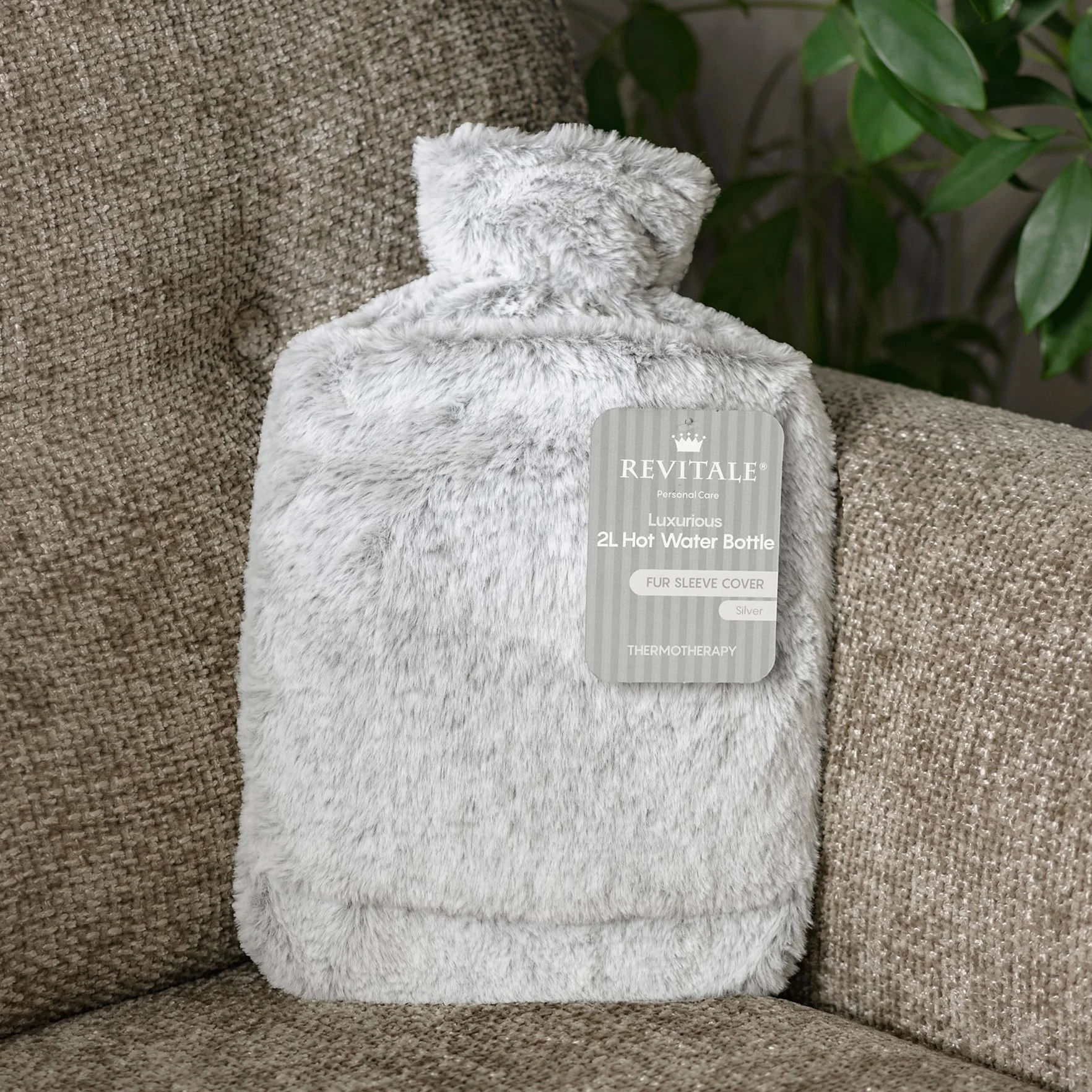 Revitale Bolsa de Agua Caliente 2 Litros, Caucho Natural, Norma BS1970:2012, Funda Manga, A Prueba de Fugas