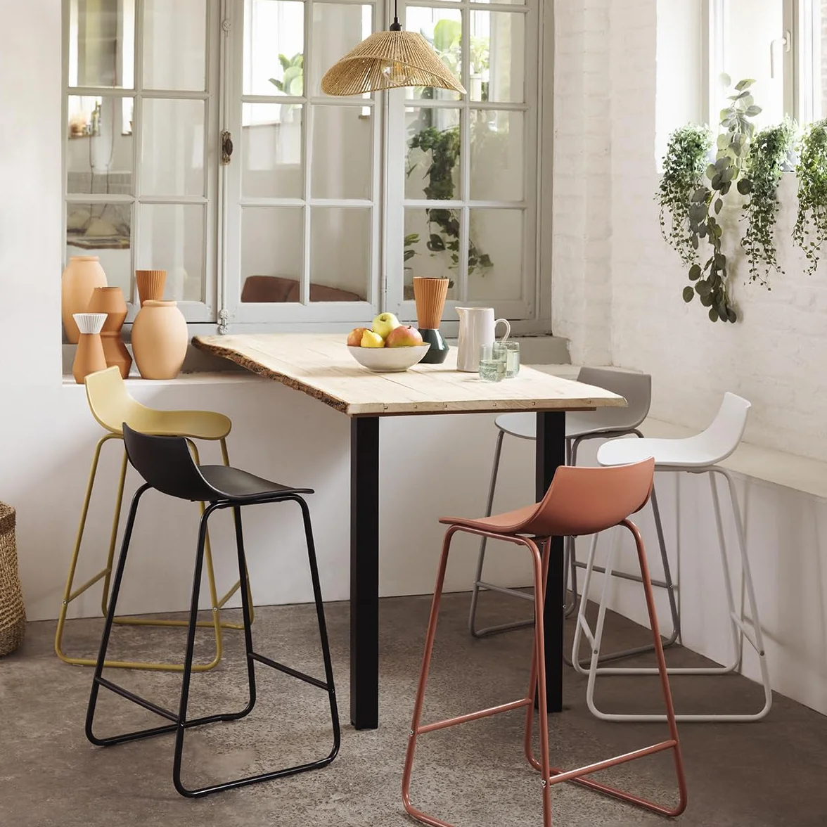 Atmosphera Lámpara colgante Myha beige D45 cm E27 40W Papel tejido altura ajustable
