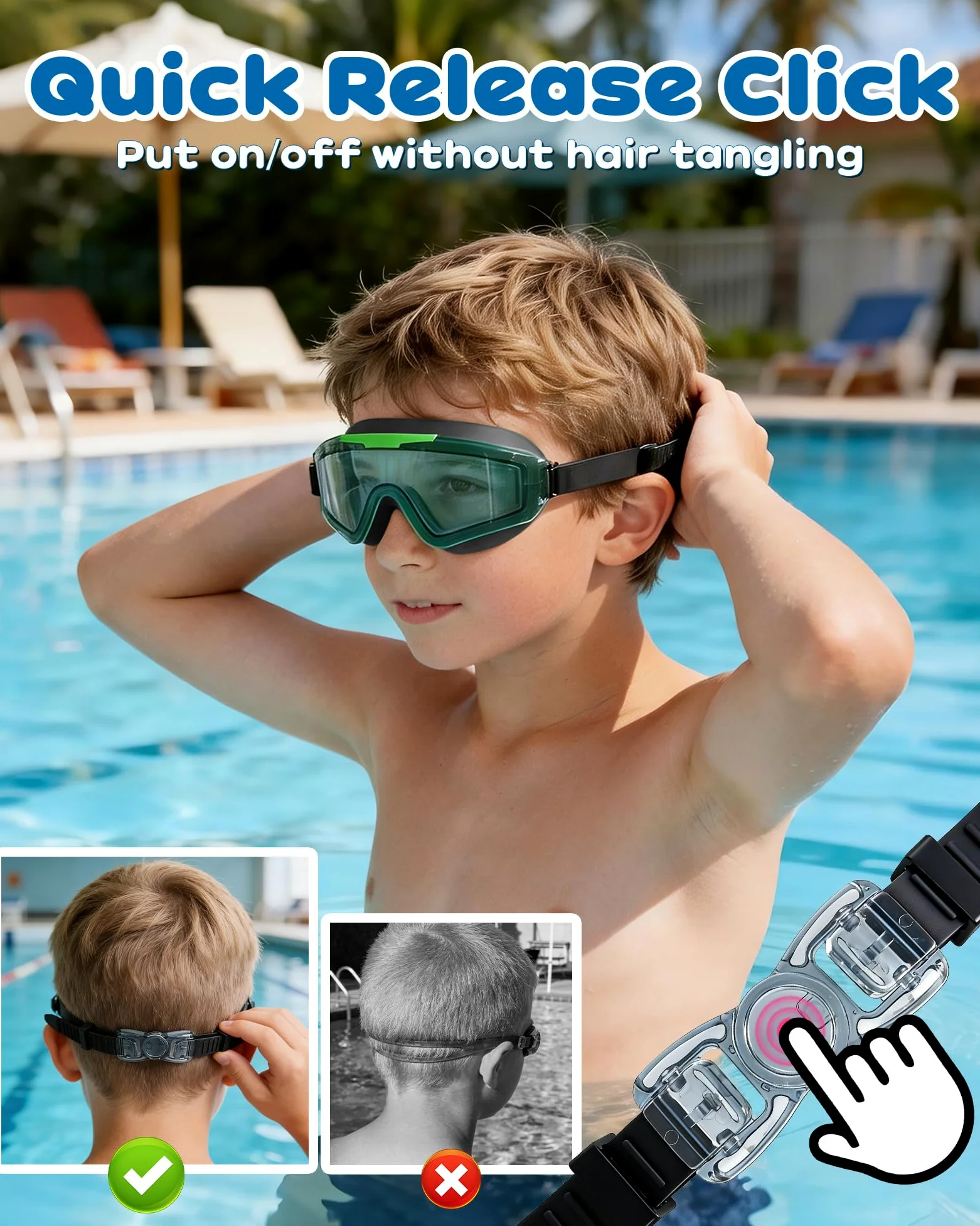 Freela Paquete de 2 gafas de natación para niños de 8 a 16 años, protección UV antivaho, capa extra de silicona, gafas de natación para niños y niñas
