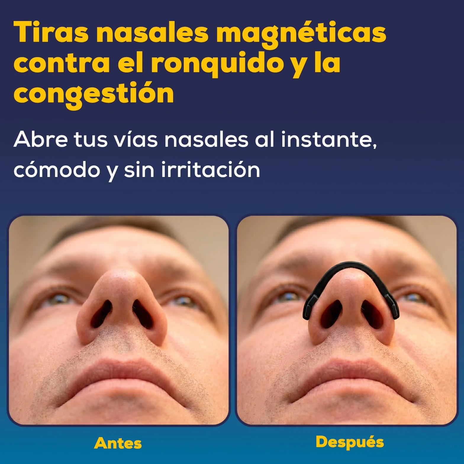 Tiras Nasales Magnéticas Dilatador Nasal Antirronquidos 60 Parches 30 Días 4 Tallas Aplicador HerboAhorro