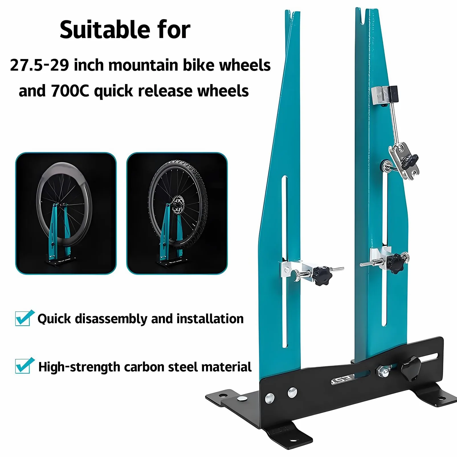 Soporte De Alineación Ruedas Bicicleta para 16 A 29 Pulgadas [Ancho 90 Mm-150 Mm] Calibración Mantenimiento Herramienta Soporte Reparación Llantas MTB Road