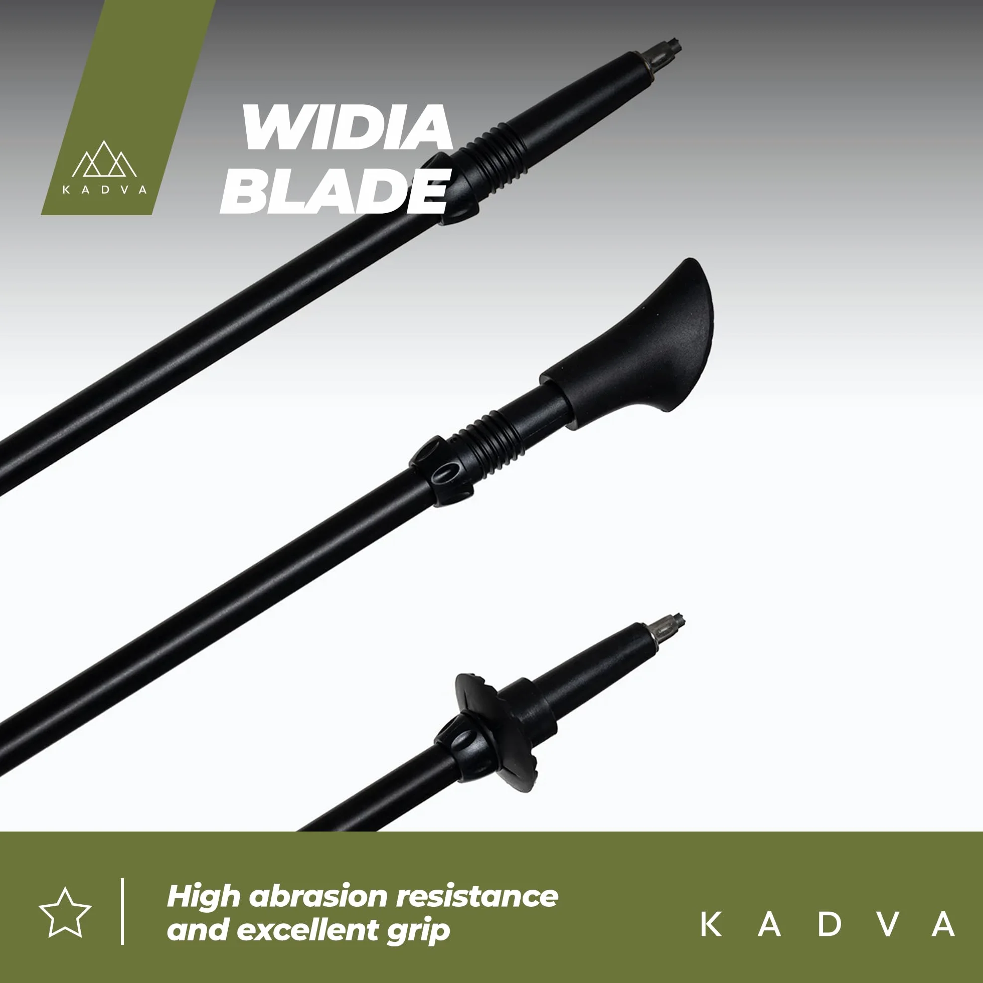 KADVA Bastones de Marcha nórdica Luna Azul Ajustable 69-135 cm Cierre de Rosca Mango Polipropileno Corcho