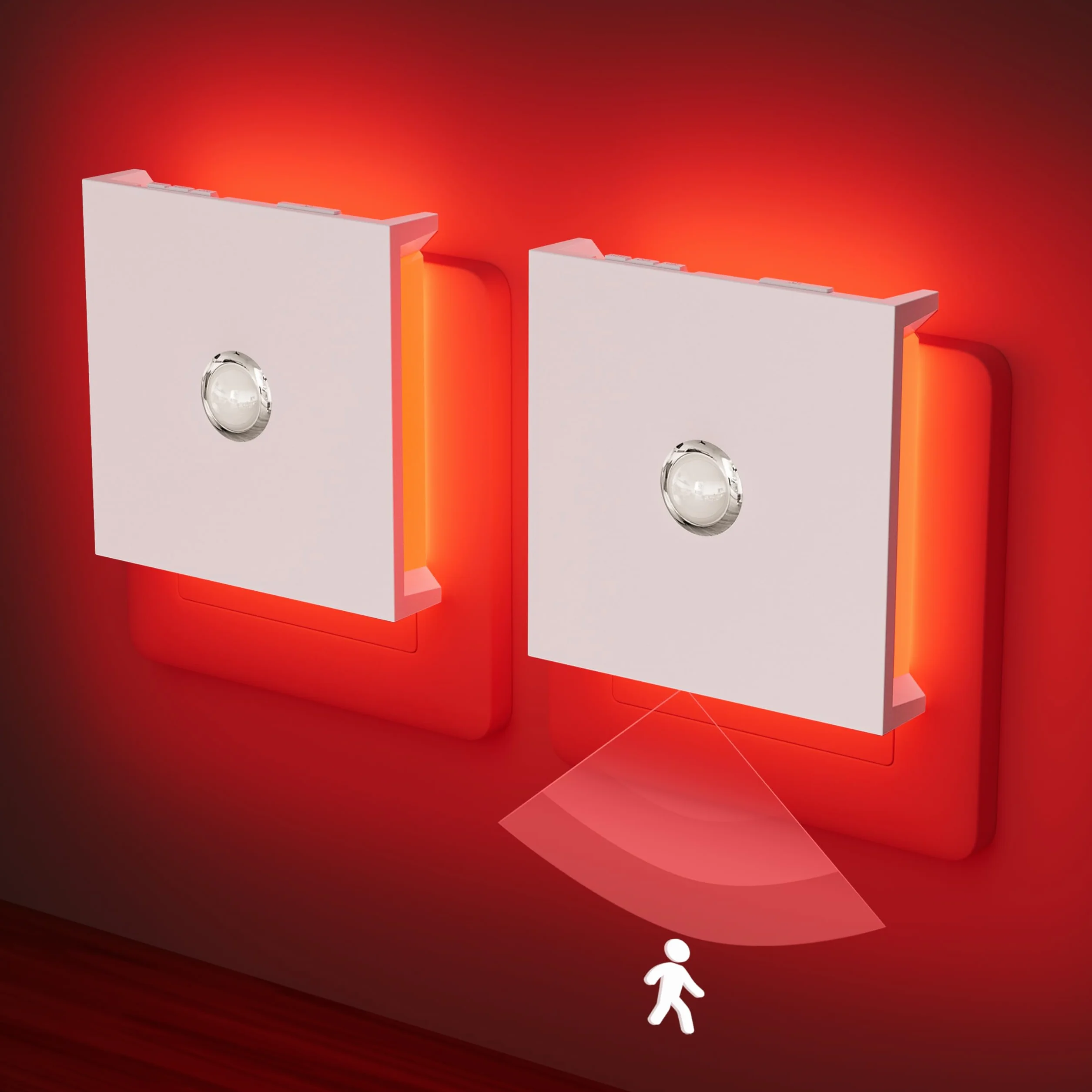Feliigo Luz Nocturna con Sensor de Movimiento, 2 Piezas, 3 Modos, Brillo Ajustable para Habitación Infantil