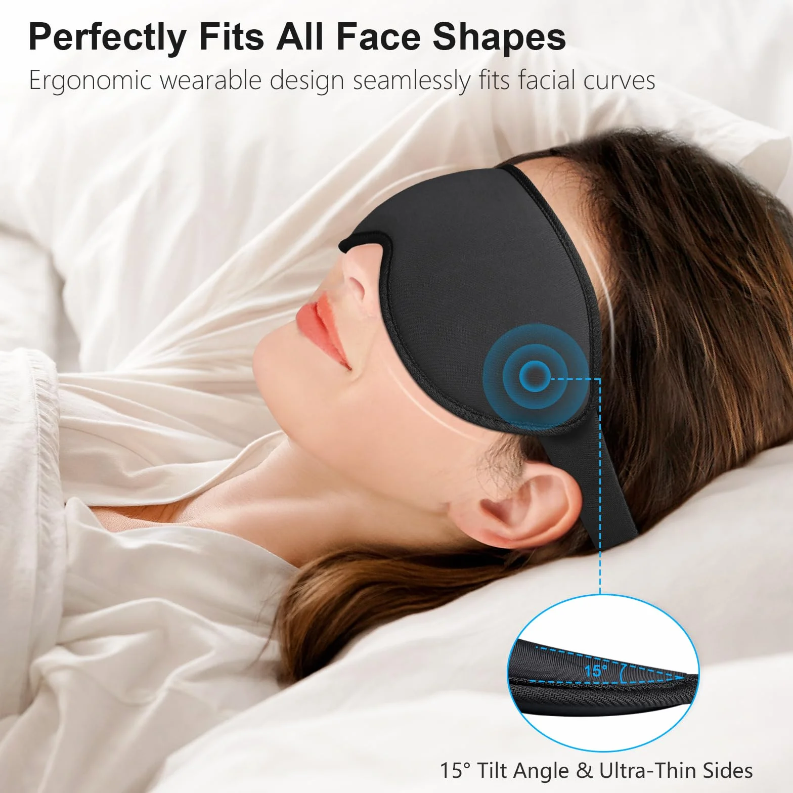 Gritin Antifaz para Dormir 3D Sin Presión Ocular Sleep Mask con Tapones para Dormir