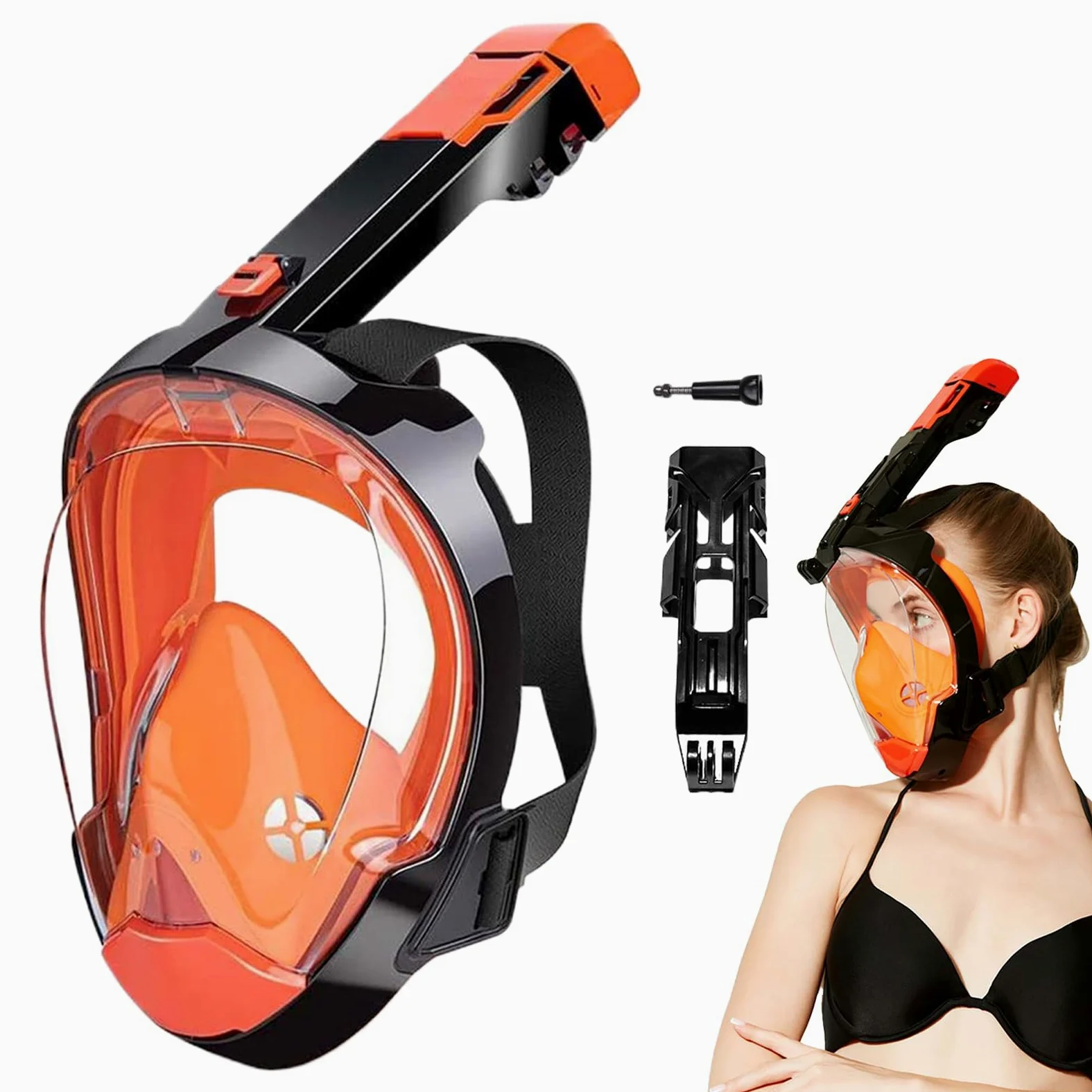 Máscara de buceo antiniebla | Máscara de buceo panorámica impermeable - Respiración submarina con drenaje automático para principiantes, nadadores, deportistas aficionados y viajeros