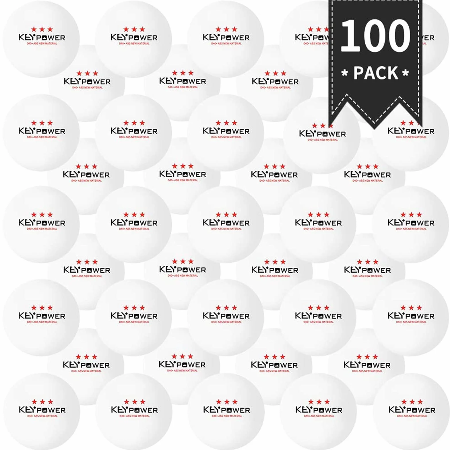 K40+ pelotas de ping pong ABS 3 estrellas 100 unidades