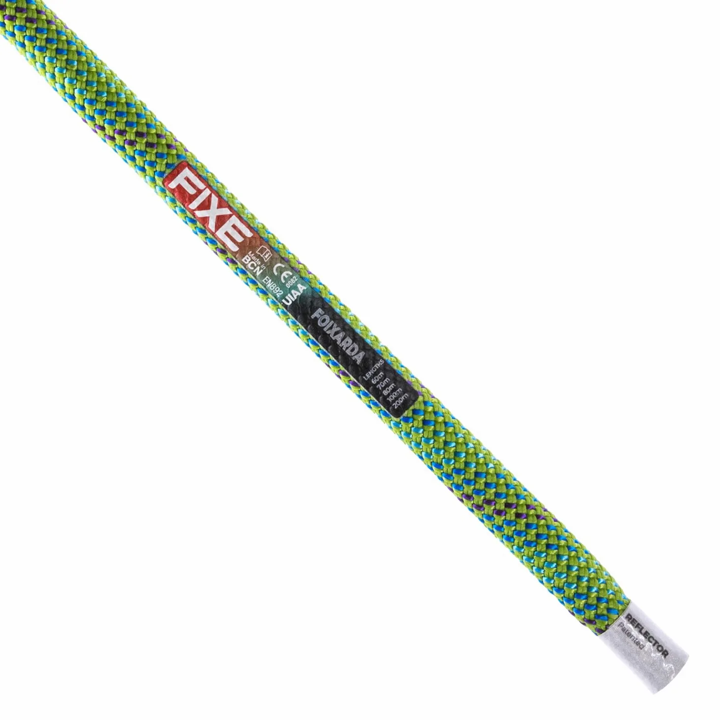 FIXE - Cuerda Dinámica FOIXARDA para Escalada Deportiva - 9,8 mm de Diámetro - Poliamida - Roca y Rocódromo - 80 m - Color Verde