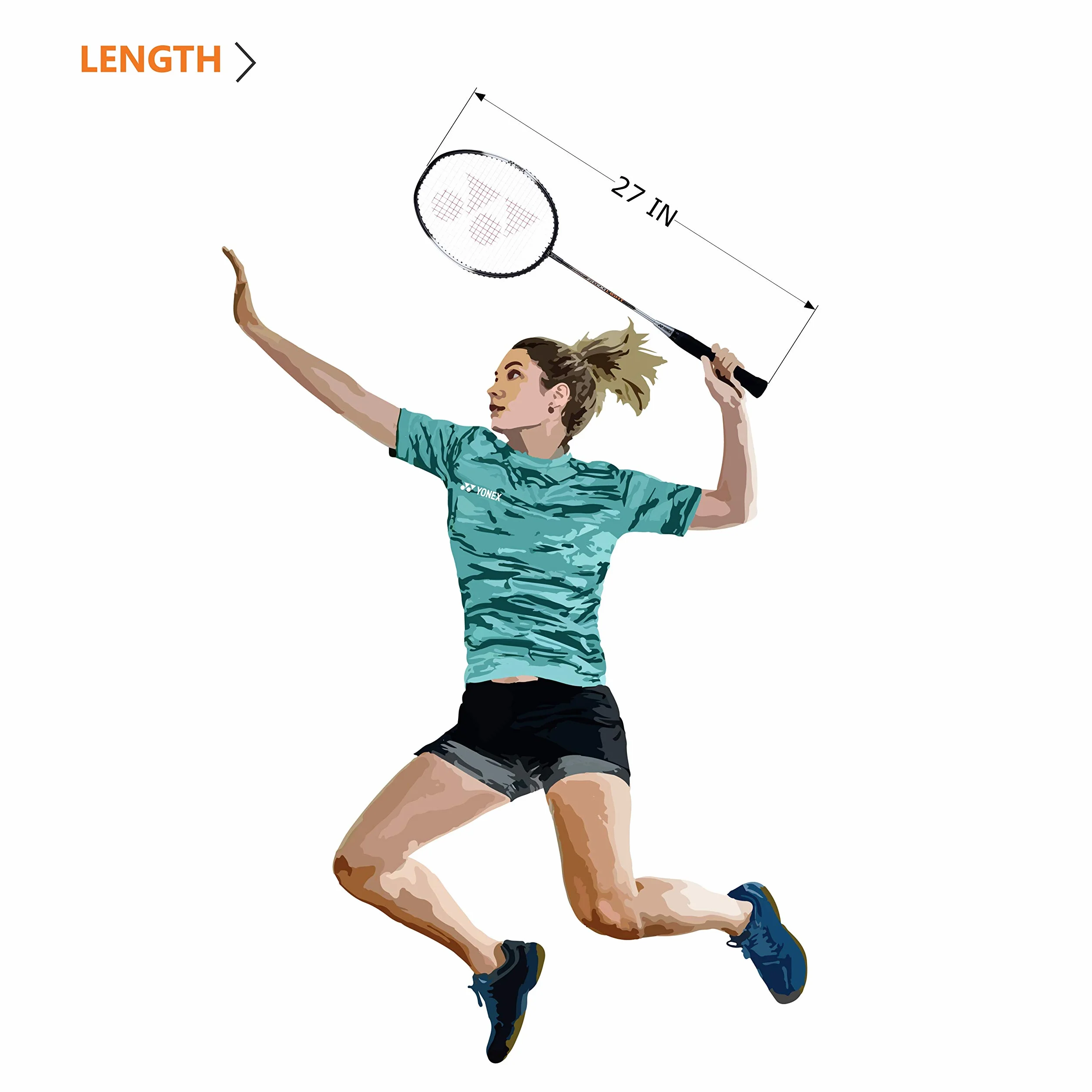 YONEX ZR 100 Raqueta de Bádminton de Aluminio Ligero con Cubierta, Juego de 2