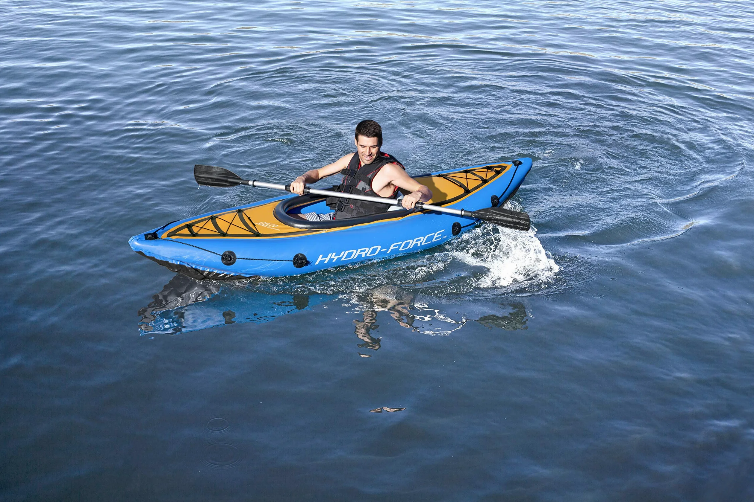 Bestway 65115 - Kayak Hinchable Hydro-Force Cove Champion 275x81 cm Individual con Remo y Bomba