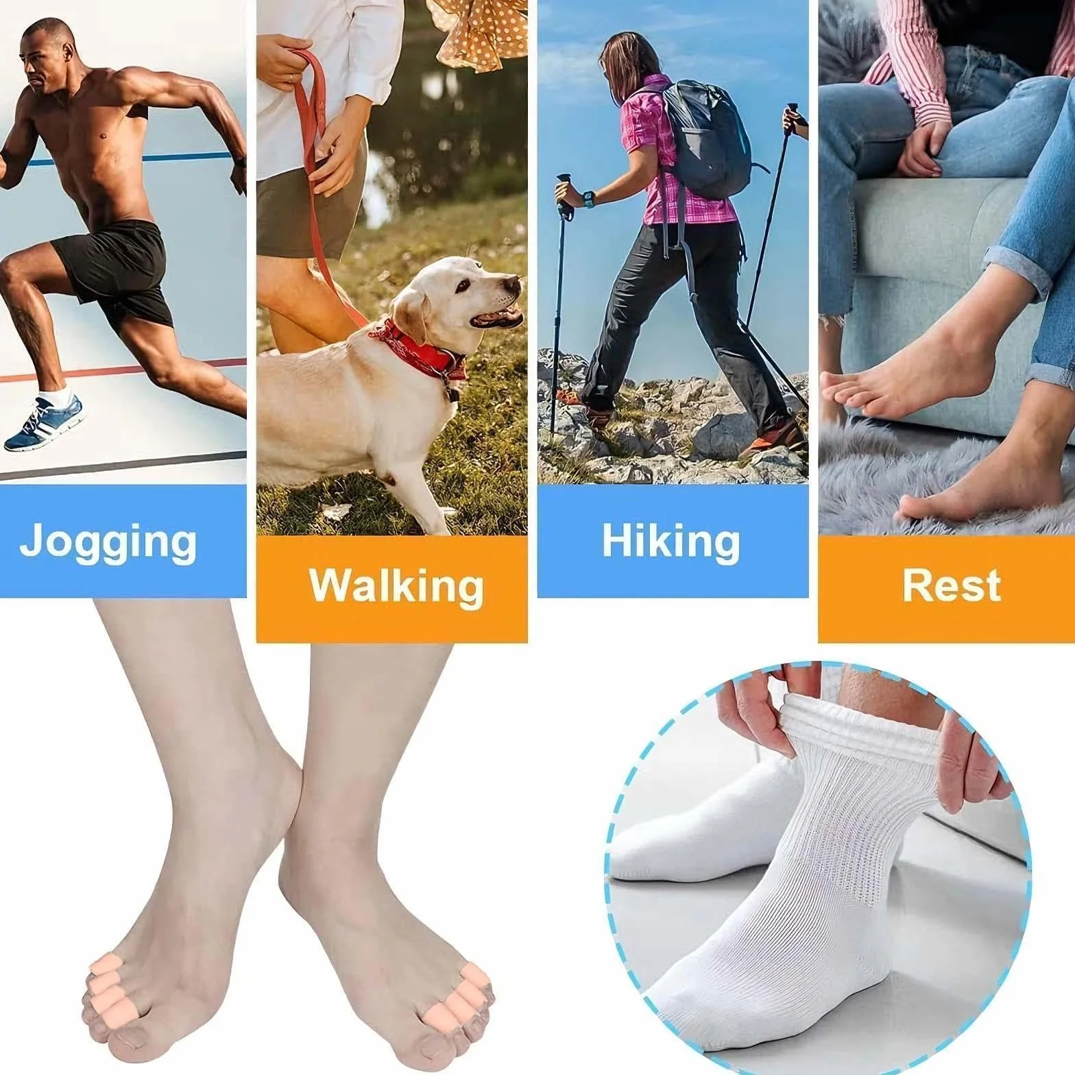 Protector Dedos Pie Silicona 30 Piezas Separadores Dedos Superpuestos Callos Durezas Ampollas