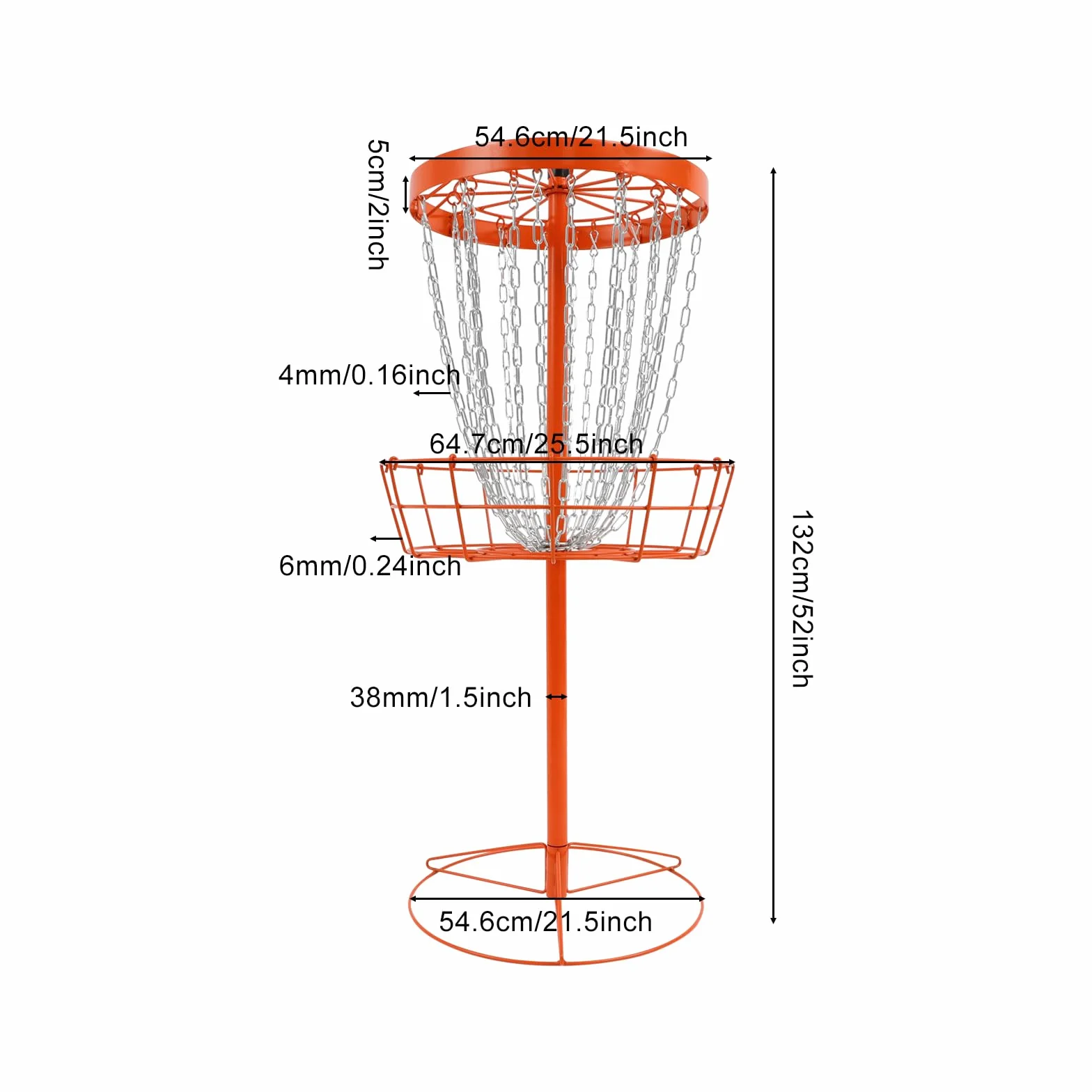 Cesta de disco de golf (24 canales, objetivo de golf de disco portátil, red de entrenamiento frisbee acero hierro, cesta práctica jardín parque camping fácil instalación exterior interior