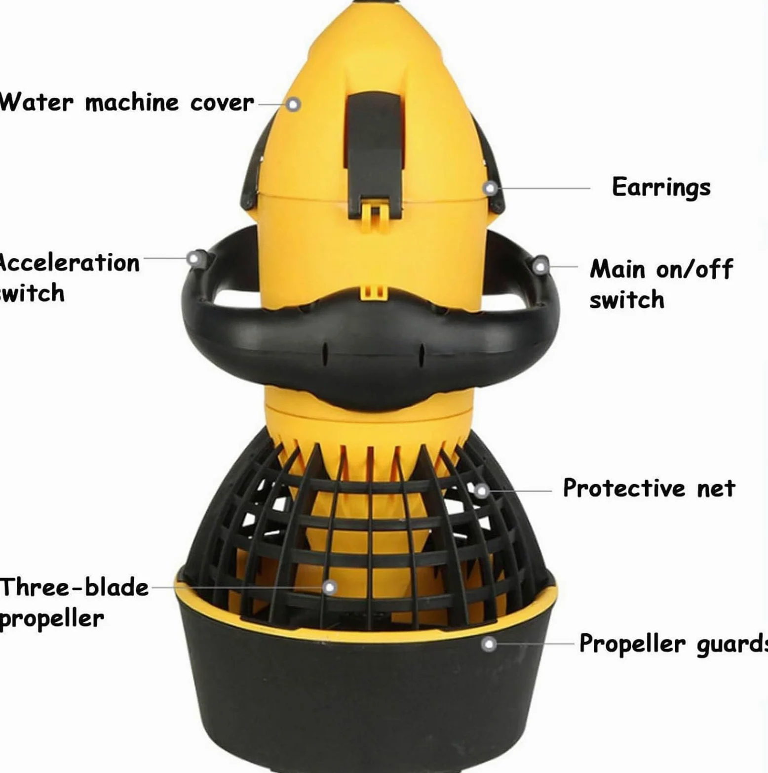 Scooters subacuáticos,Scooter Submarino para Buceo,hélice de Agua,Puede Utilizar en 20 Metros de Agua,potenciador de Scooter Submarino,500W