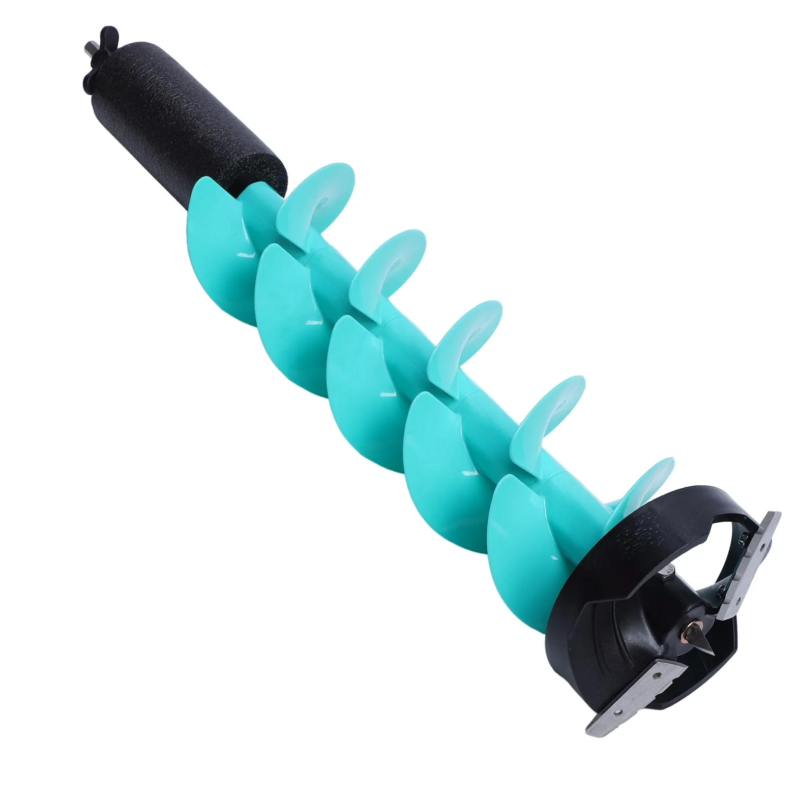 Taladro Eléctrico de Nailon Resistente con Cuchillas de Acero, Diámetro de 6 Pulgadas para Entusiastas de la Pesca en Hielo, 28 Pulgadas de Largo