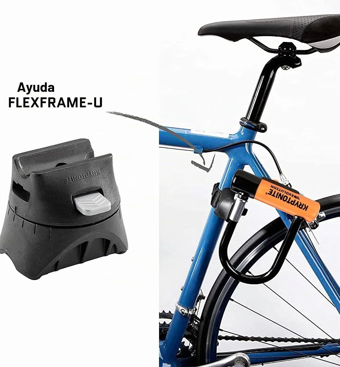 Kryptonite Evolution Series-4 LS Candado de bicicleta resistente con soporte Transit FlexFrame (4 x 11.5 pulgadas)