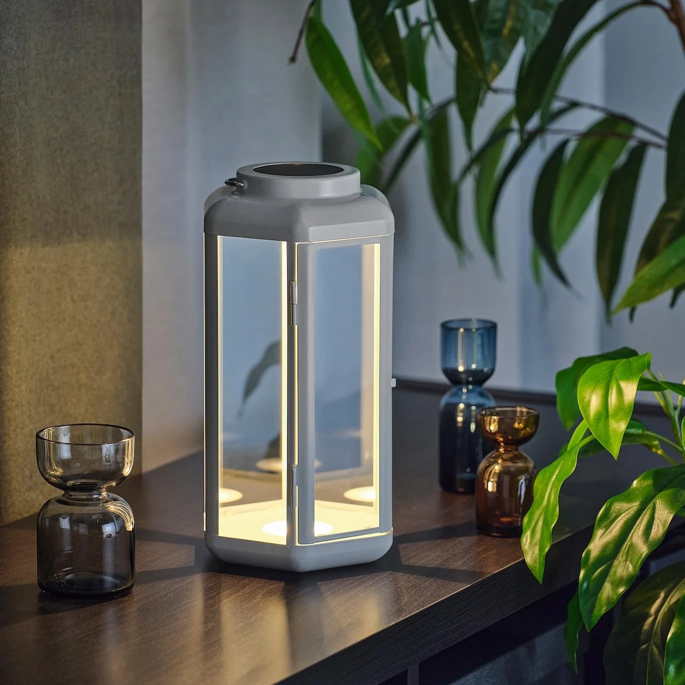 IKEA SOLVINDEN Lámpara de mesa LED solar linterna blanco 28 cm