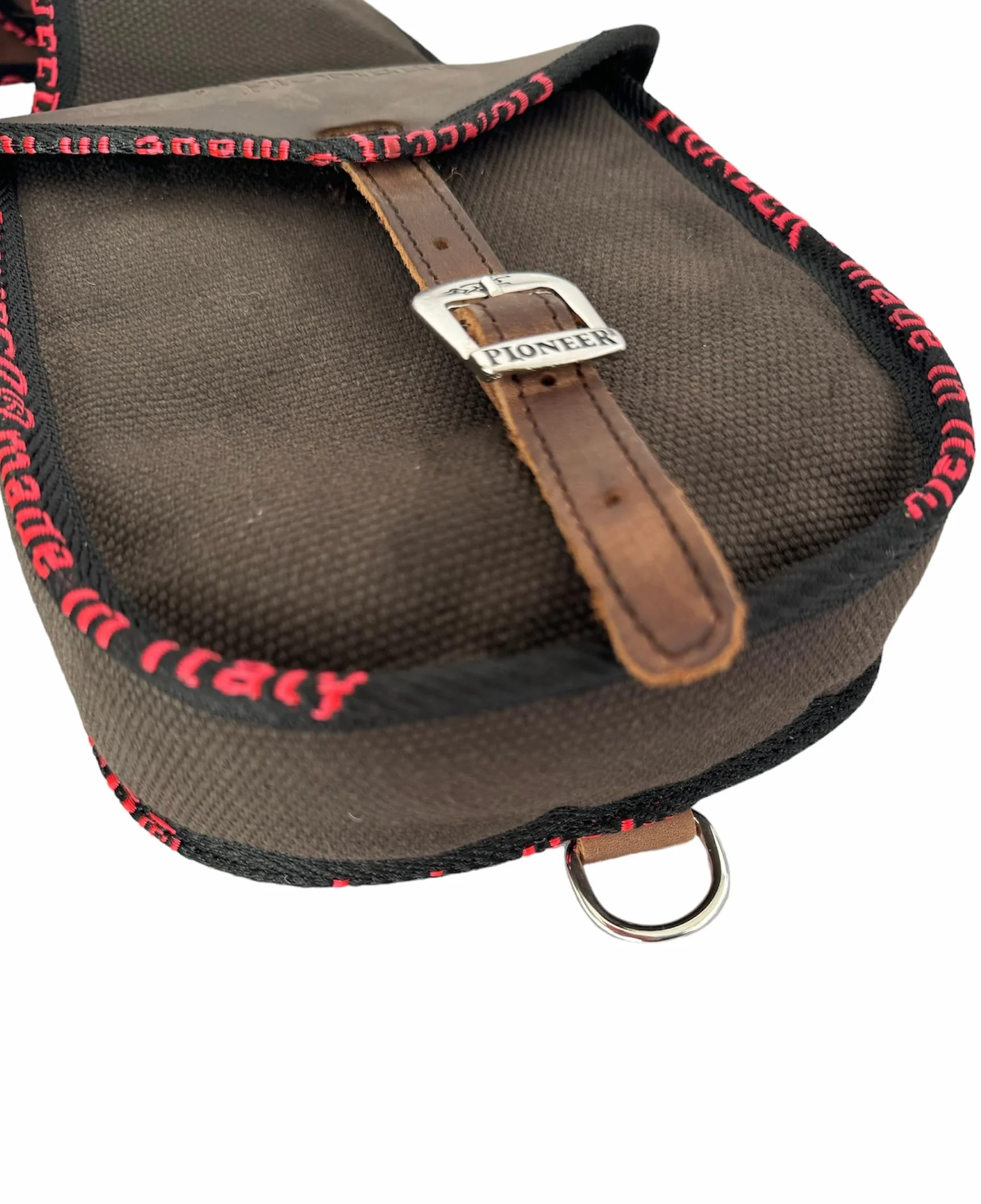 PIONEER Alforjas para Caballo de Piel - Diseño Frontal - Marrón