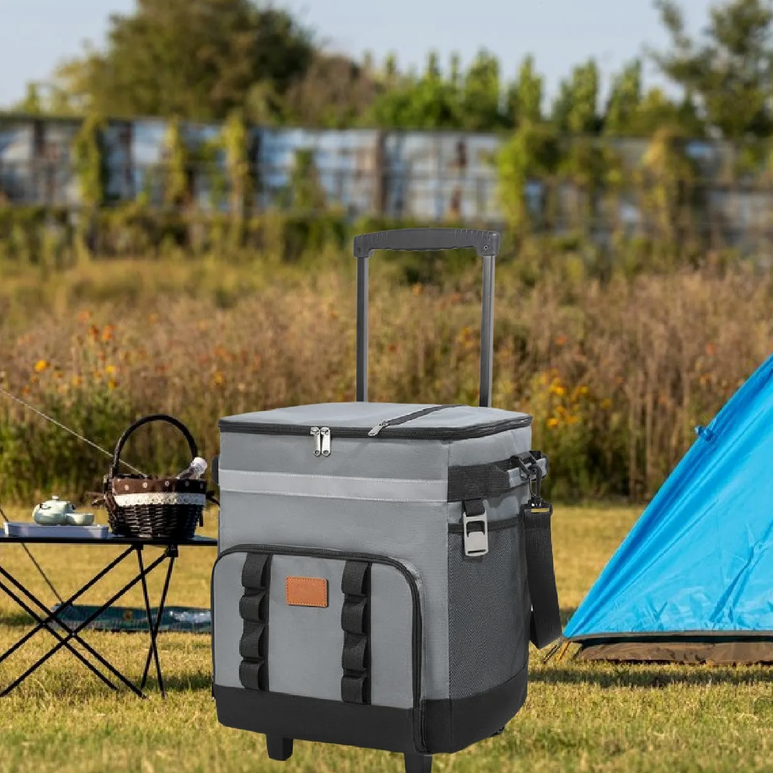 Rolling Portátil con Ruedas Giratorias Bolsa Térmica Grande Aislada Caja de Conservación de Frío Bolsa Impermeable con Cierre Seguro Fabricada