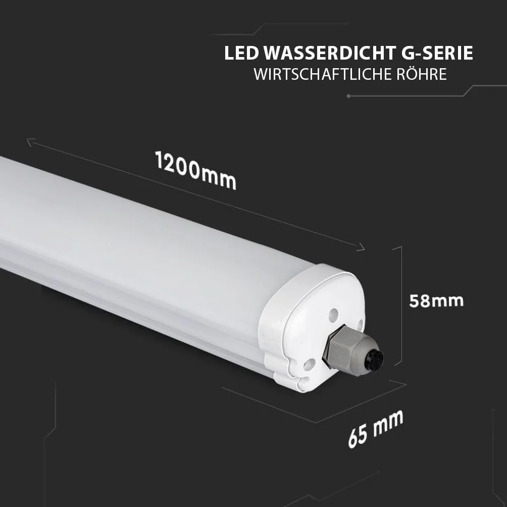 Lámpara LED Tubo 120 cm 36 W 4320 lúmenes IP65 Blanco Neutro 4000 K para Ambientes Húmedos