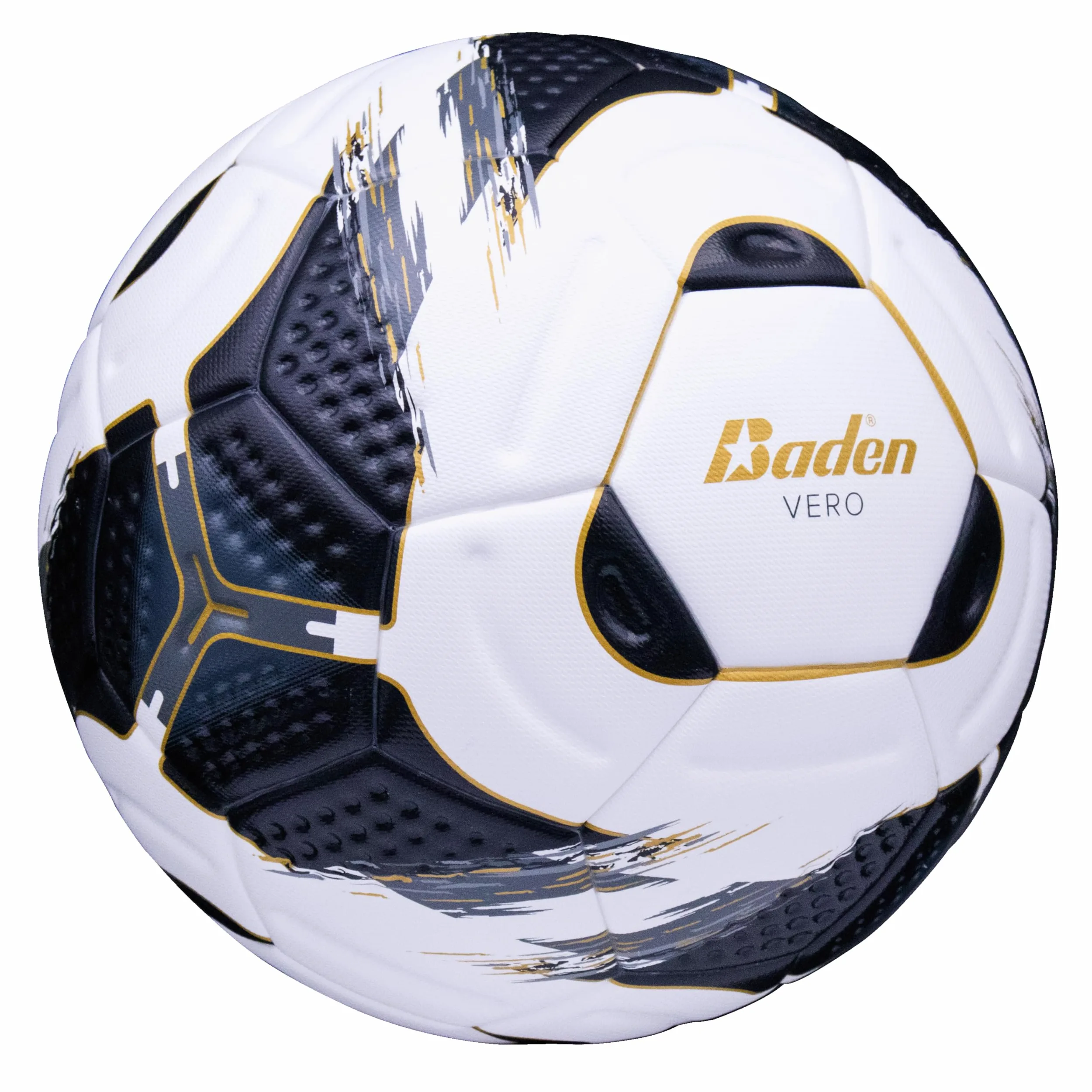 Baden Vero - Balón de fútbol termosellado | Cubierta de poliuretano con textura de remolino con hoyuelos | Durabilidad de alto rendimiento para todo tipo de clima para práctica o partido | Tamaño 4 y
