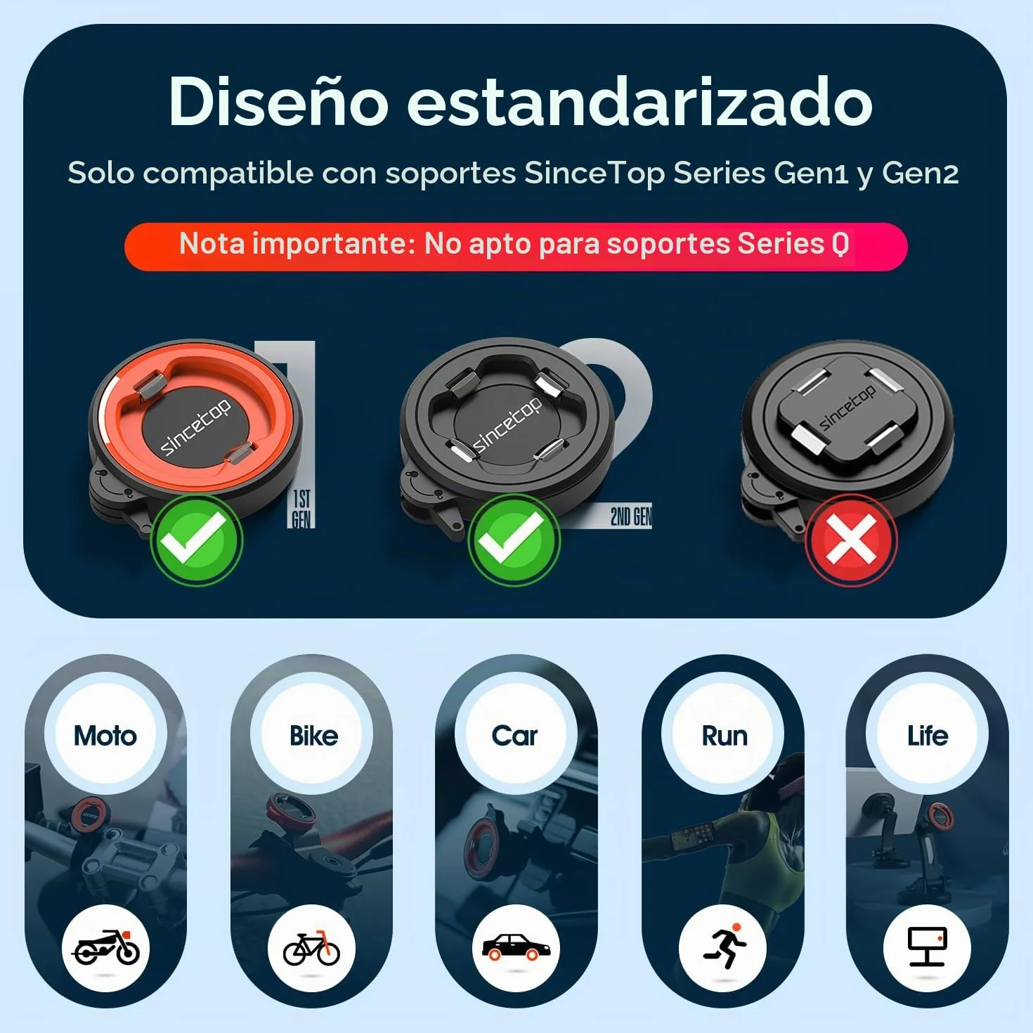 sincetop Soporte movil Bicicleta,adaptadores de Pegamento Adhesive Paste Serie C [1ra Generación / 2da Generación]