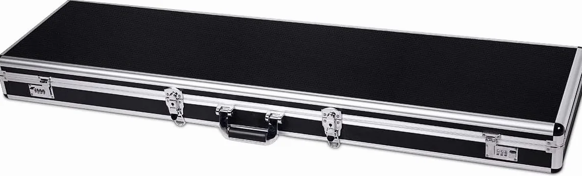 GOPLUS Estuche para Rifle, Estuche de Aluminio para Arma Larga, Estuche para Rifle con 2 Cerraduras de Combinación, Caja Impermeable Protectora, Transporte Práctico, 134 x 35 x 12CM