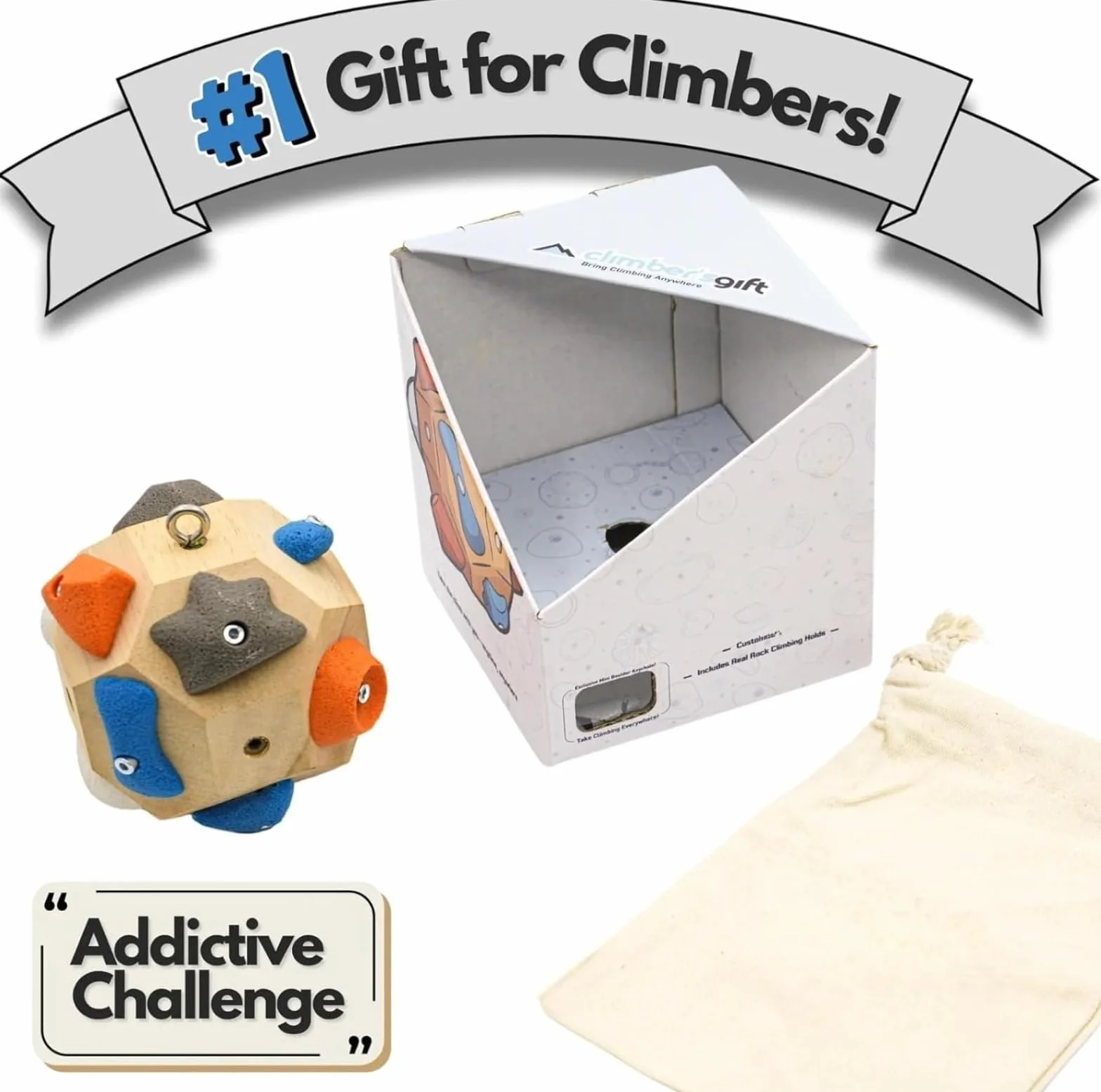 Bloque de Boulder Hecho a Mano - Desarrolla Fuerza y Precisión, Bola 3D de Boulder para Escalada, Balones de Entrenamiento para Escalada para Usar en Cualquier Momento, Bola de Entrenamiento