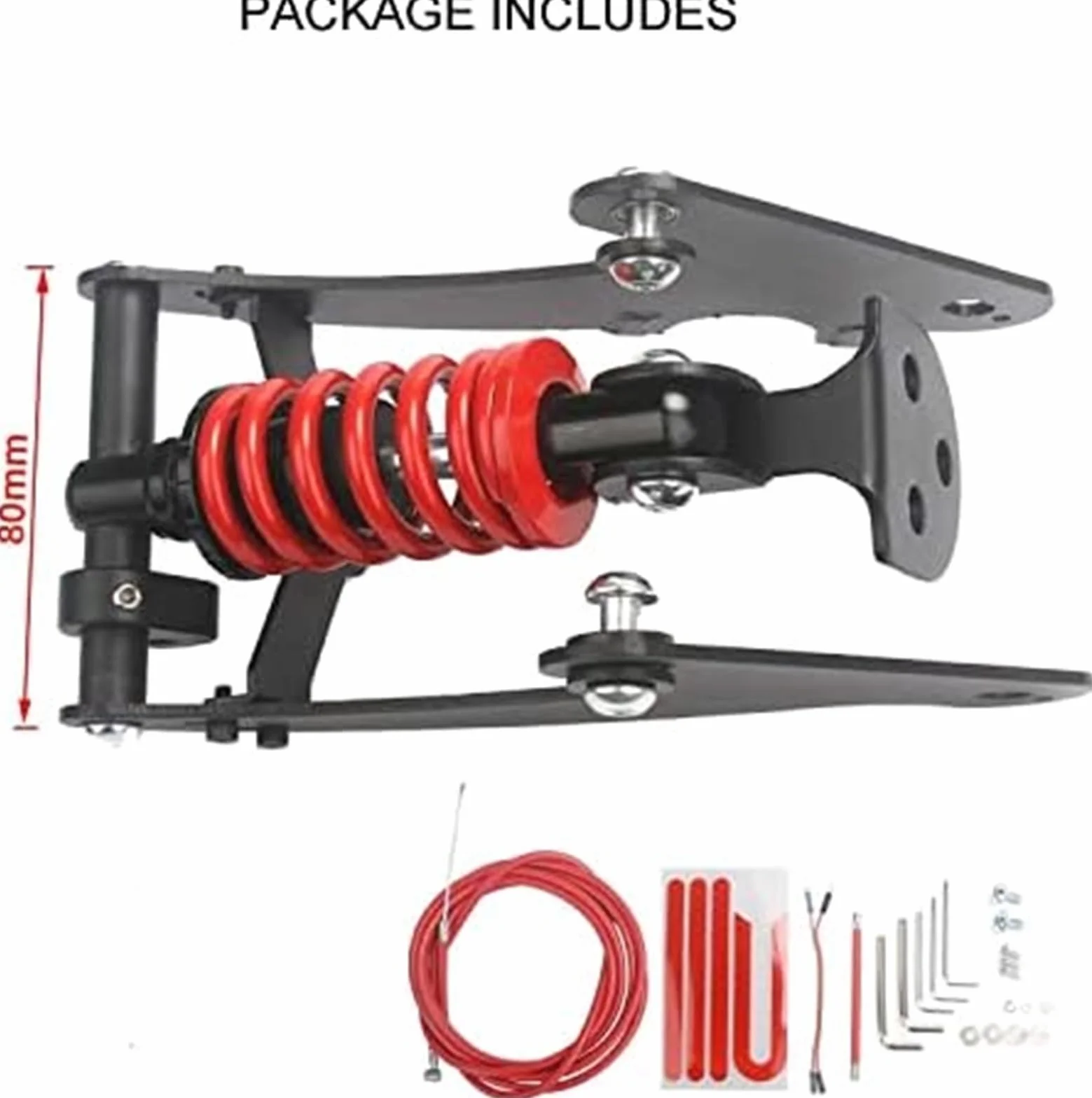 Suspensión Trasera for Patinete eléctrico Xiaomi Pro Pro2, Amortiguador Trasero, Juego de Horquilla - Pro/Pro2 Rojo Resorte de suspensión Delantera para patineta(Red 80mm for M365+1S)