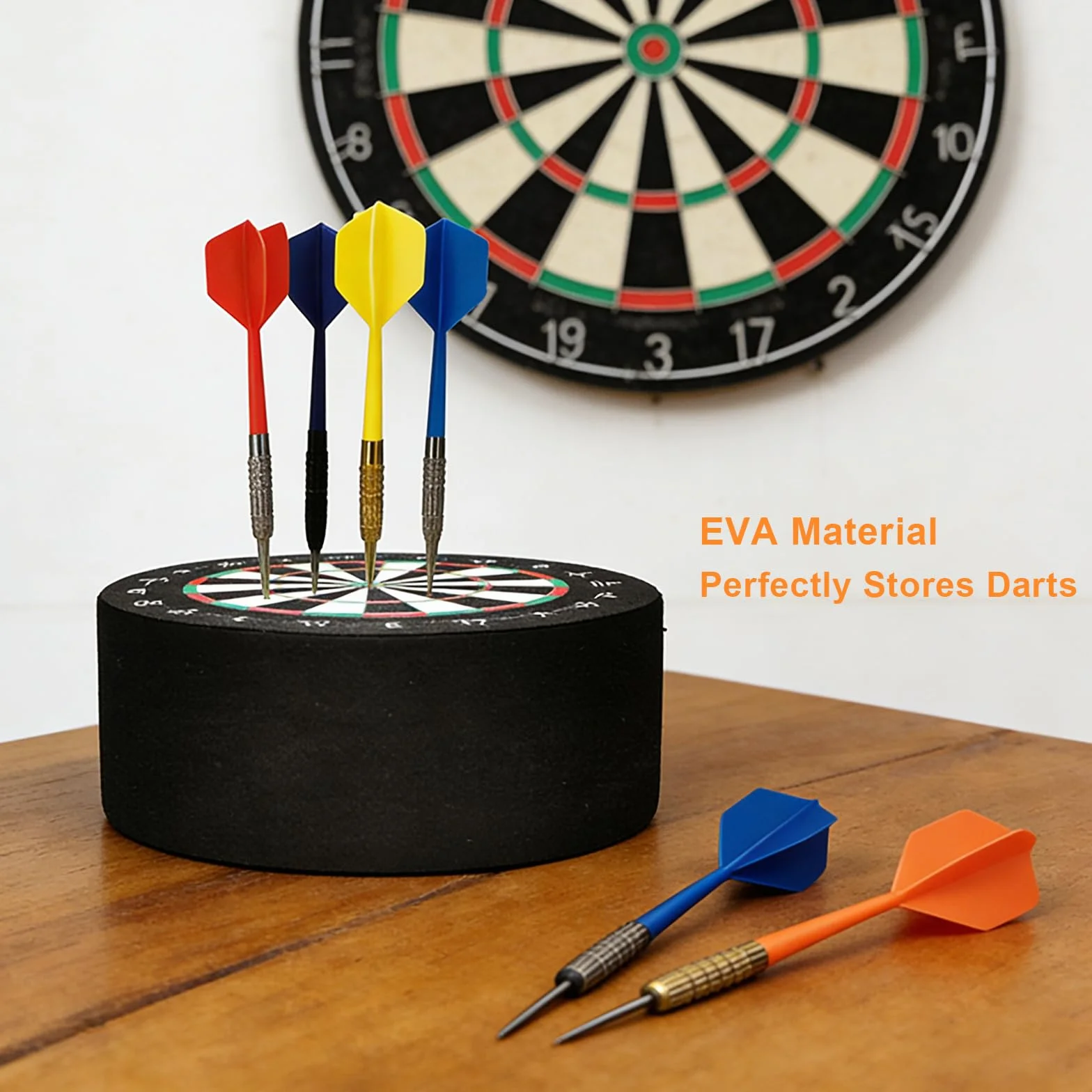 Pack de 2 Soportes para Dardos – Base de EVA Estable y Compacta – Accesorio para Diana, Organizador Vertical para Dardos Soft & Steel Tip – Regalo Ideal para Jugadores