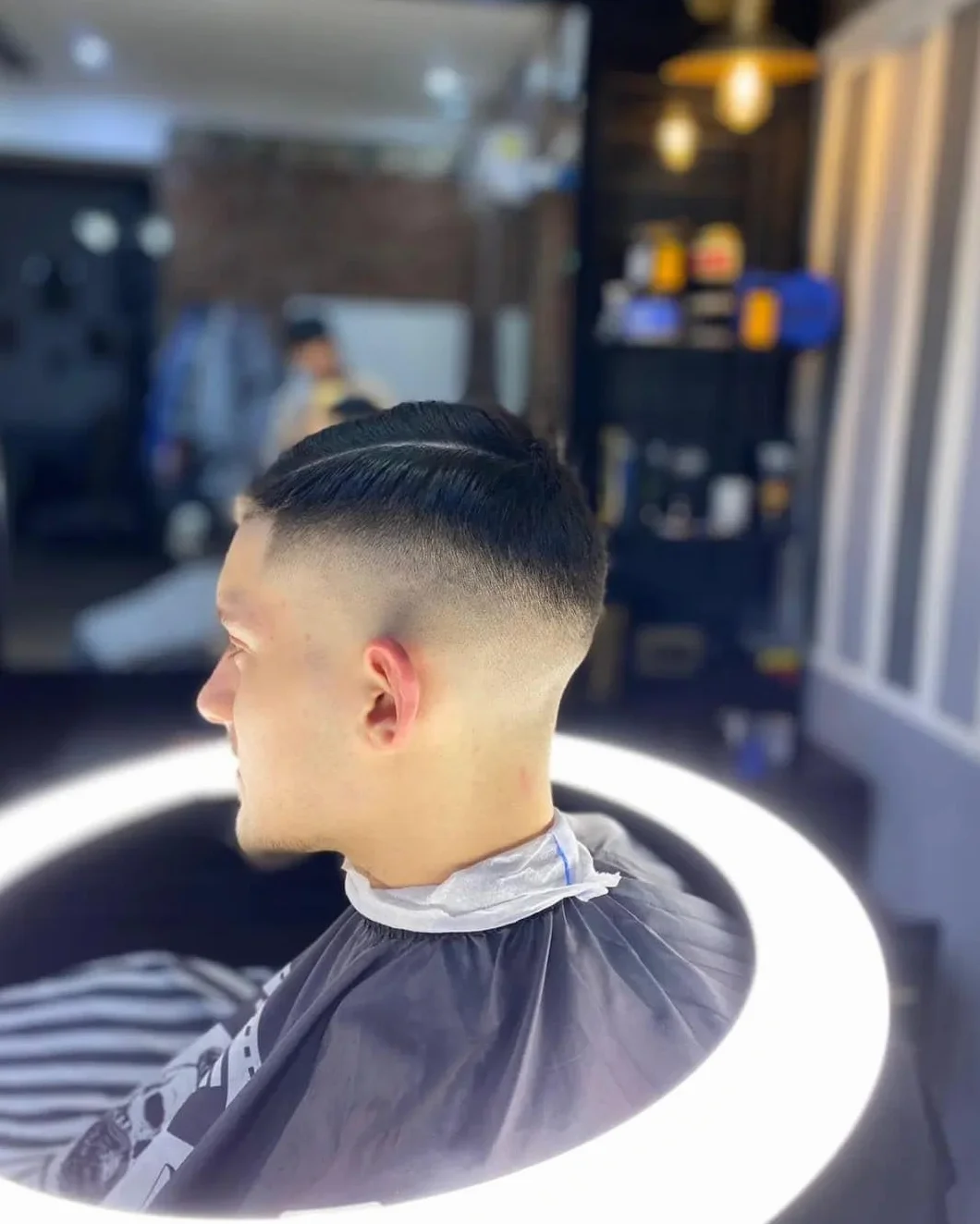 Anillo LED regulable 2700K-6500K con mando a distancia brazo techo pared 360° barber shop