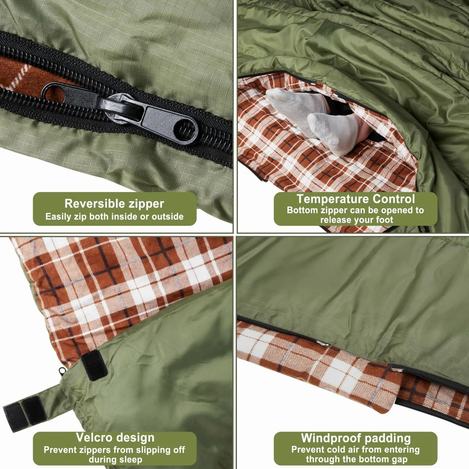 Saco de Dormir Doble de Franela de algodón para Camping, mochilero o Senderismo. Saco de Dormir Impermeable para 2 Personas, para Adultos o Adolescentes, Ligero con Saco de compresión
