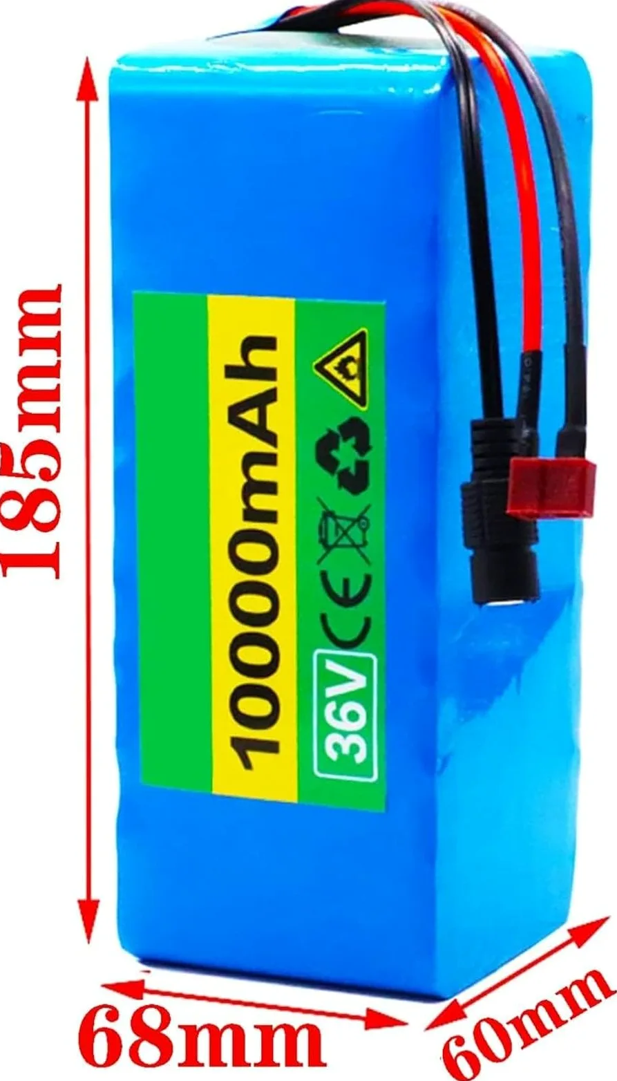 Batería De Bicicleta Eléctrica 36 V 10 Ah Con BMS Y Cargador Repuesto 10S3P Recargable Impermeable For For Motor 100 W-500 W(XT60)