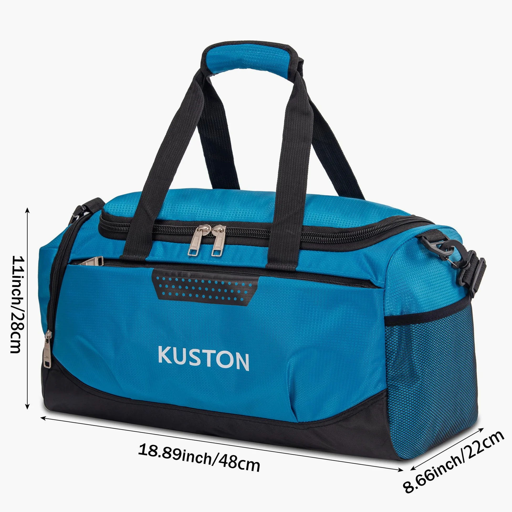 Bolsa portátil con cordones de zapatos, bolsa de gimnasio para hombres y mujeres, bolsa de viaje con equipaje de mano de pequeña capacidad, Azul, Deportivo